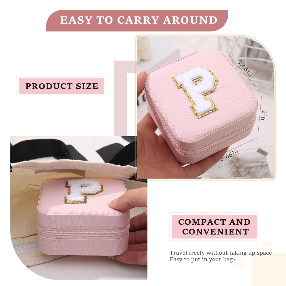 KElofoN Travel Jewelry Case and Organizer with Mirror - Gift for Women and Girls