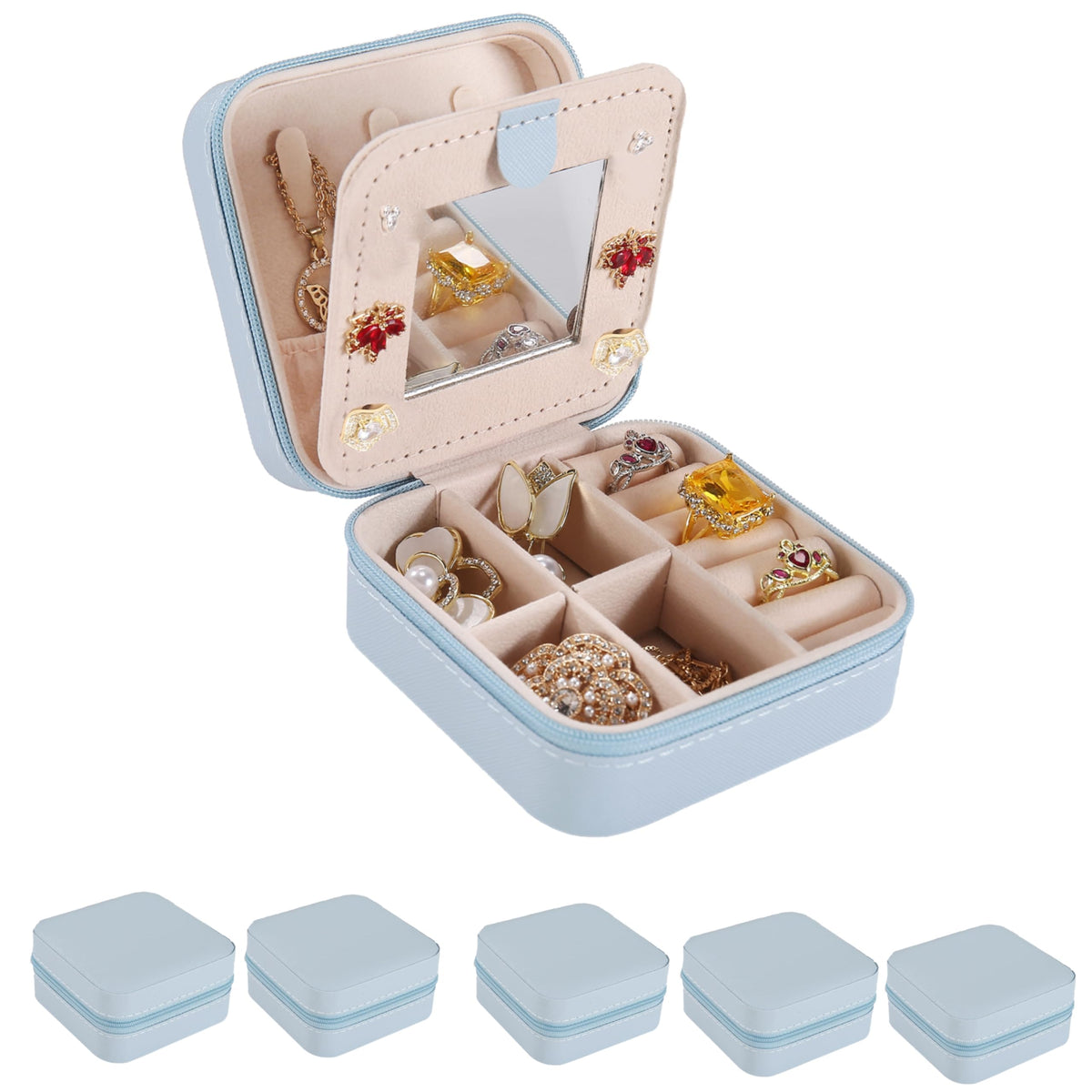 KElofoN Travel Jewelry Case and Organizer with Mirror - Gift for Women and Girls