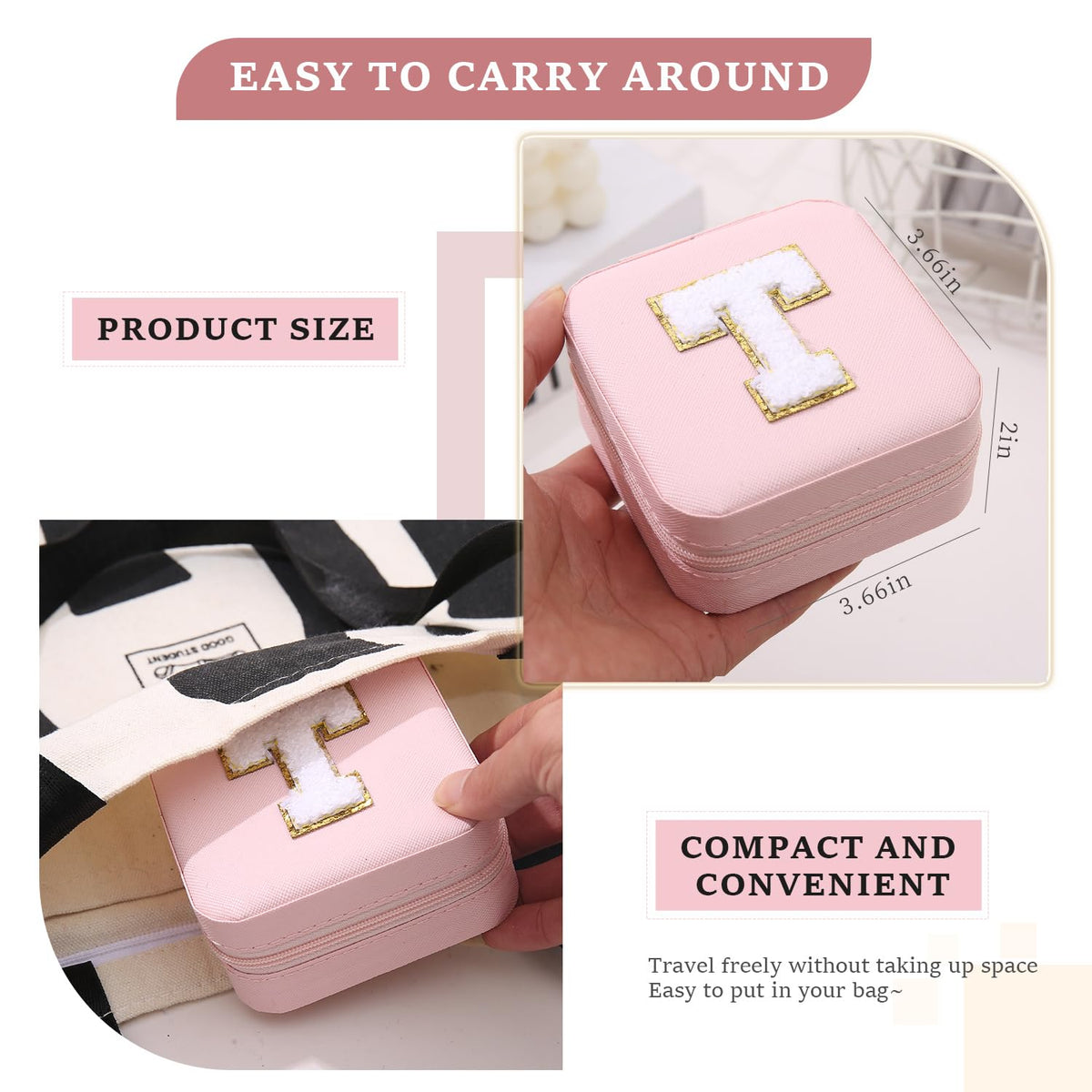 KElofoN Travel Jewelry Case and Organizer with Mirror - Gift for Women and Girls