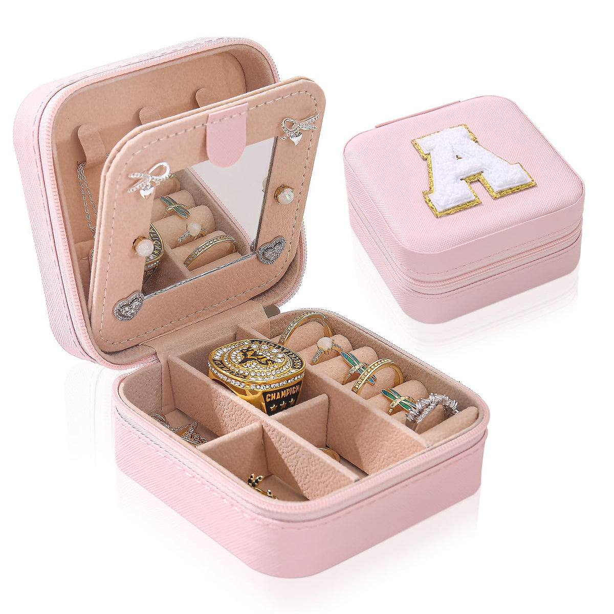 KElofoN Travel Jewelry Case and Organizer with Mirror - Gift for Women and Girls