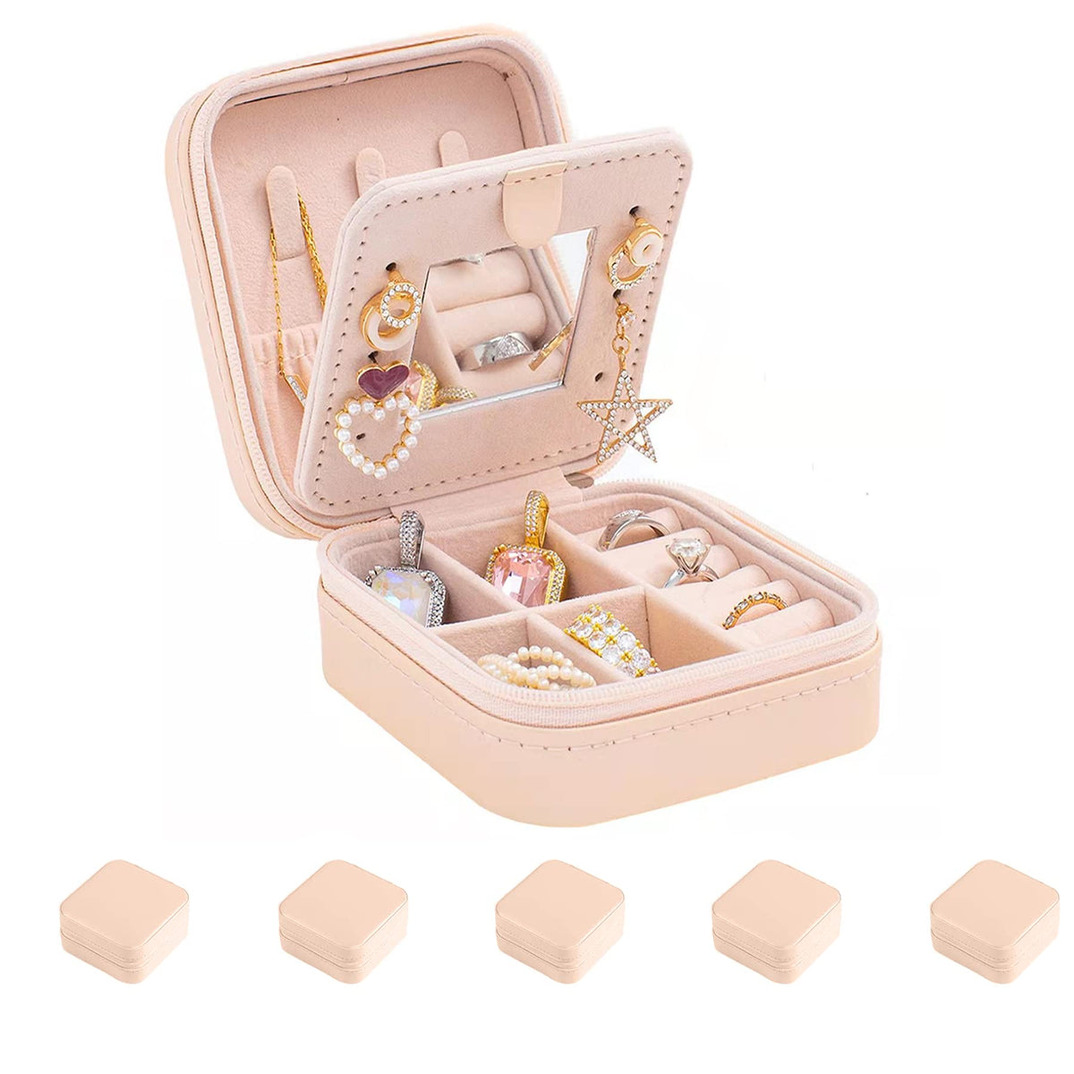 KElofoN Travel Jewelry Case and Organizer with Mirror - Gift for Women and Girls