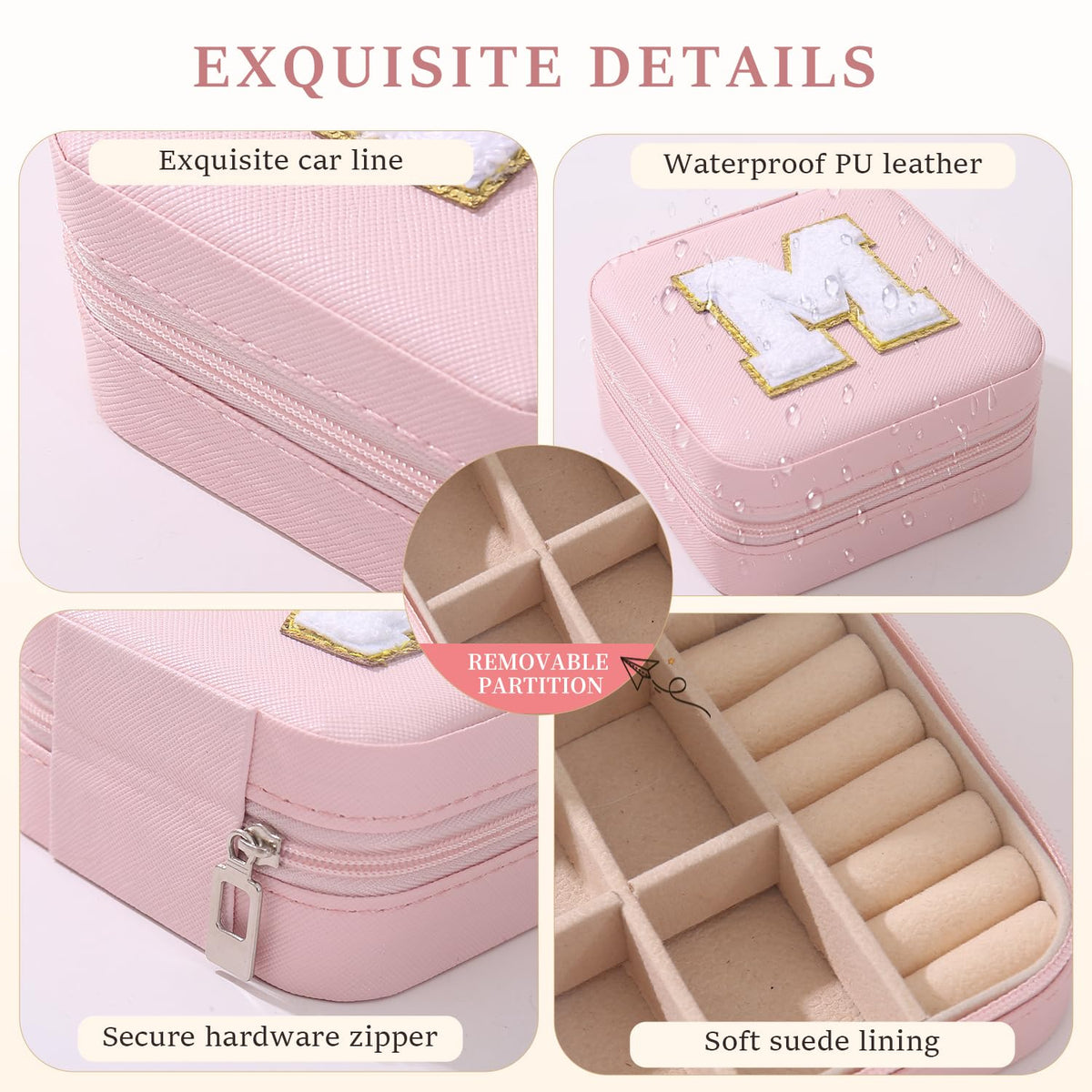 KElofoN Travel Jewelry Case and Organizer with Mirror - Gift for Women and Girls