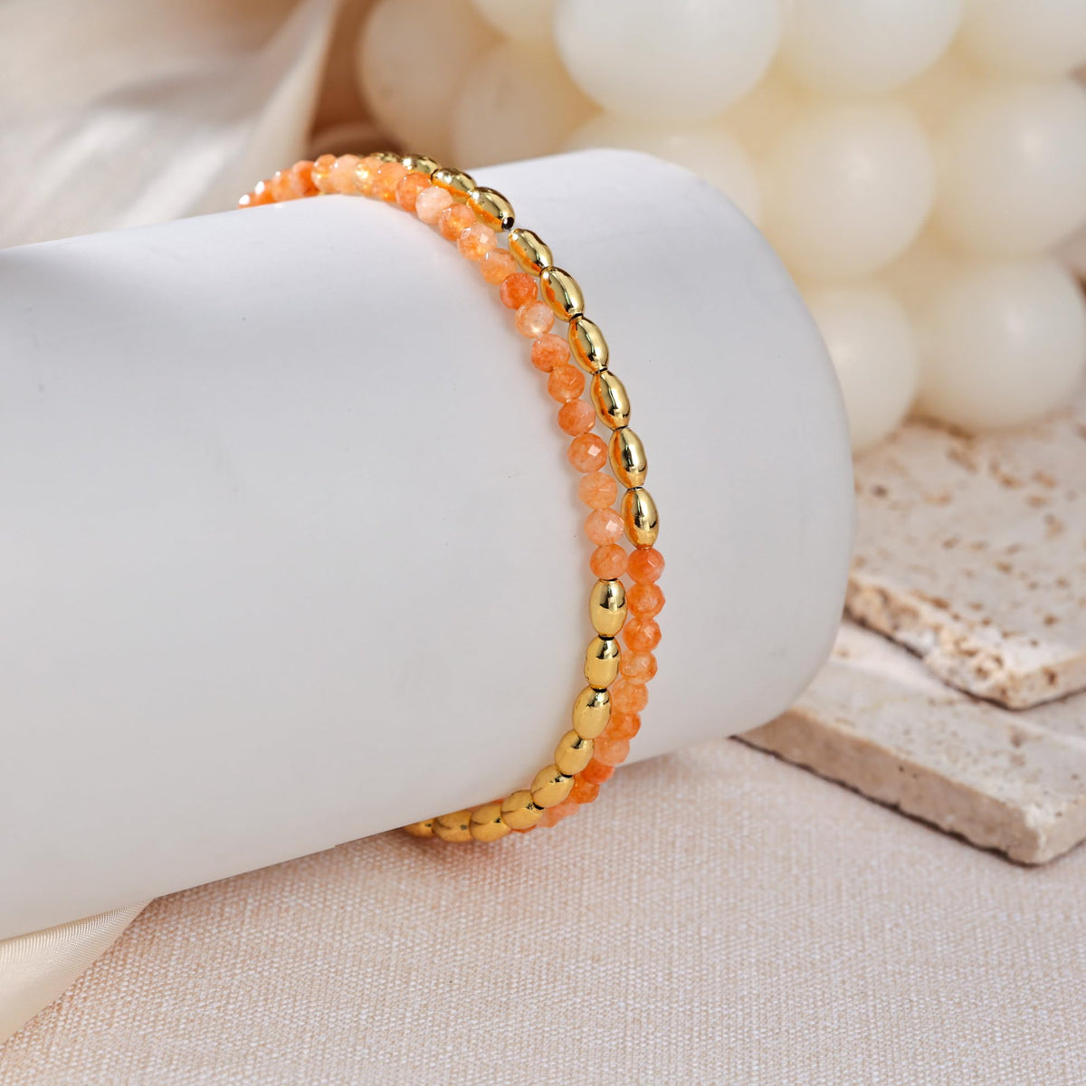 MBW Gold Bracelets for Women Trendy, Dainty 14K Gold Plated Bracelet Stack Beaded Chain Bracelet Set Thin Small Cute Paperclip Bracelets Fashion Waterproof Jewelry Gift Gold Accessories for Women
