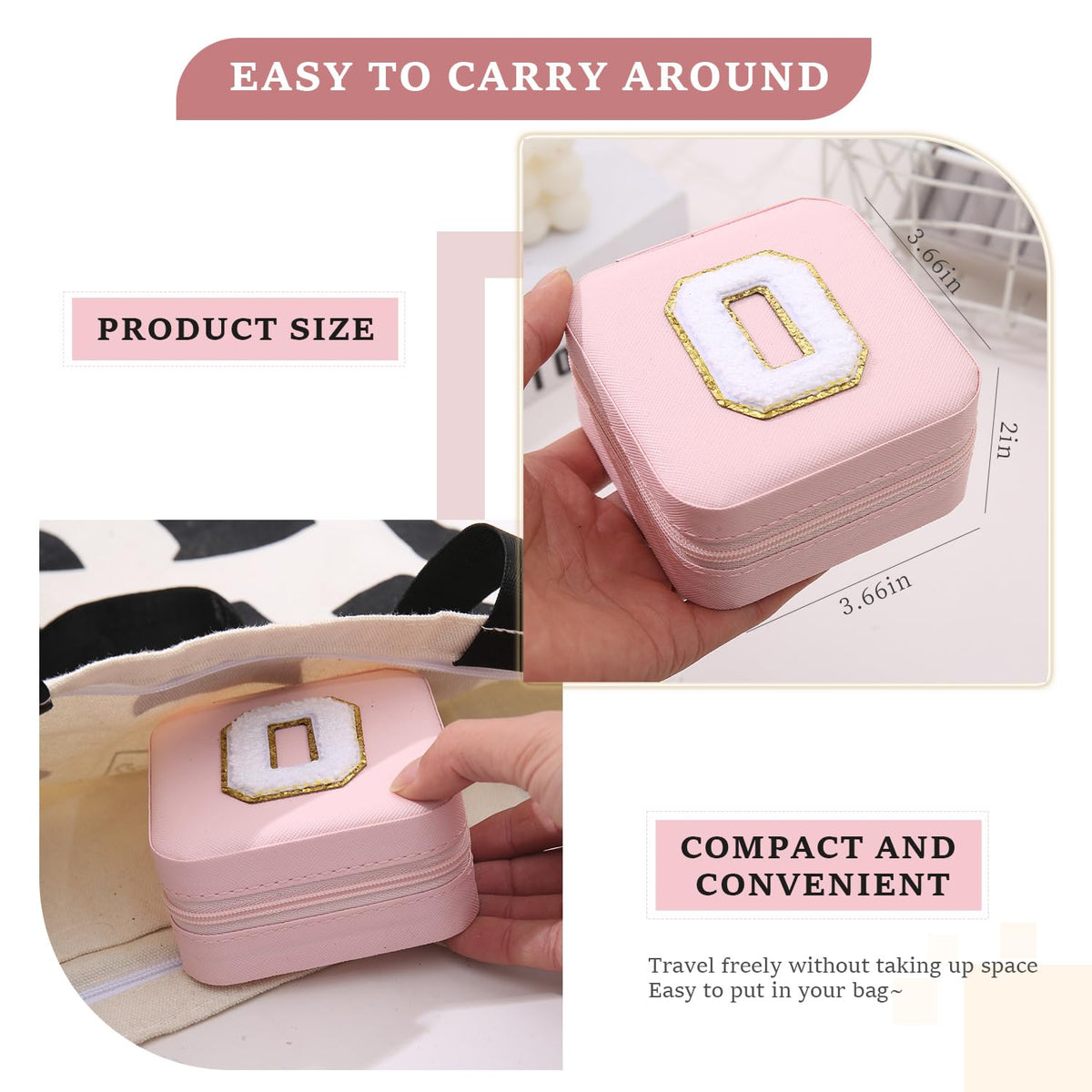 KElofoN Travel Jewelry Case and Organizer with Mirror - Gift for Women and Girls