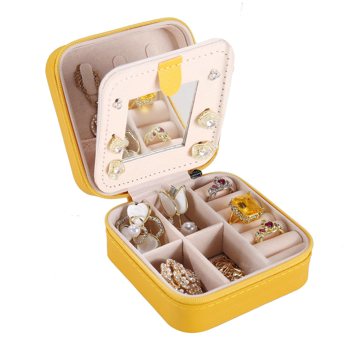 KElofoN Travel Jewelry Case and Organizer with Mirror - Gift for Women and Girls