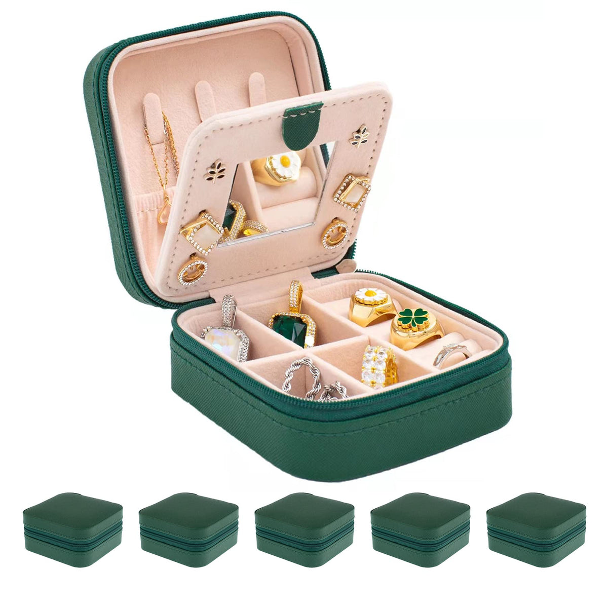 KElofoN Travel Jewelry Case and Organizer with Mirror - Gift for Women and Girls