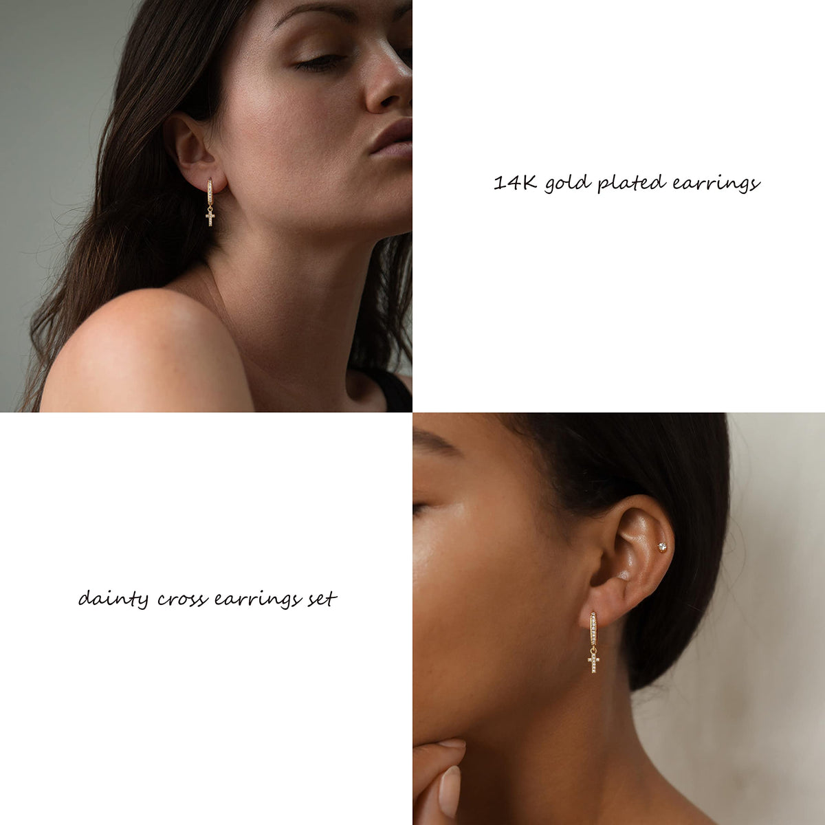 3 Pairs Gold Hoop Earrings Set: Dainty Stud Earrings Trendy Small 14K Gold Plated Hypoallergenic Dangle Cartilage Huggie Hoop Earrings for Women Gold Jewelry for Women Gifts