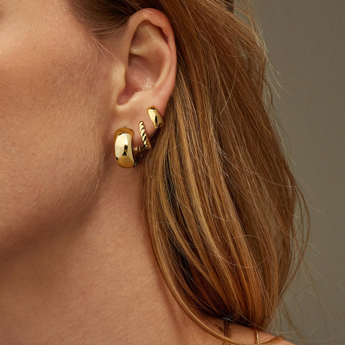 3 Pairs Gold Hoop Earrings Set: Dainty Stud Earrings Trendy Small 14K Gold Plated Hypoallergenic Dangle Cartilage Huggie Hoop Earrings for Women Gold Jewelry for Women Gifts