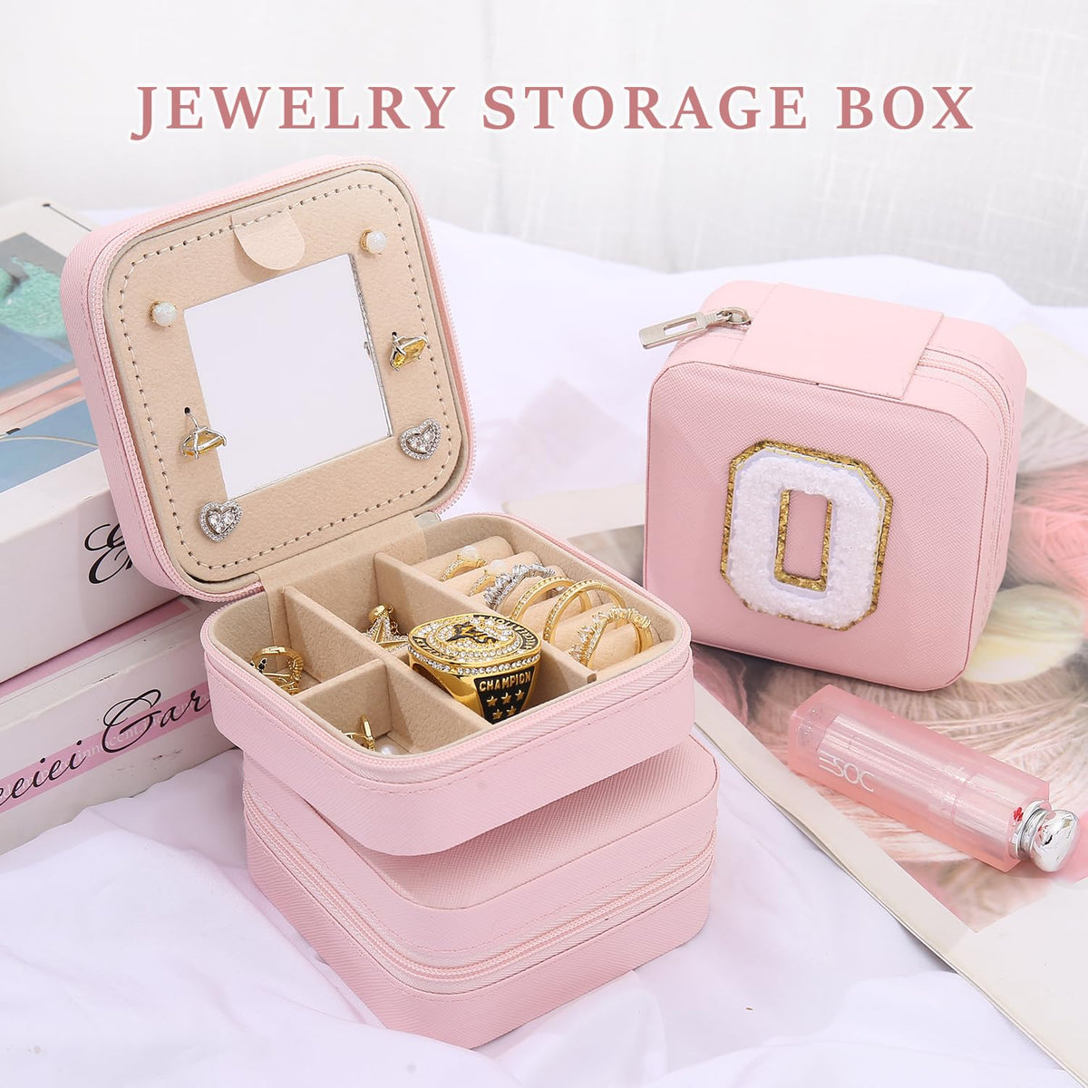 KElofoN Travel Jewelry Case and Organizer with Mirror - Gift for Women and Girls