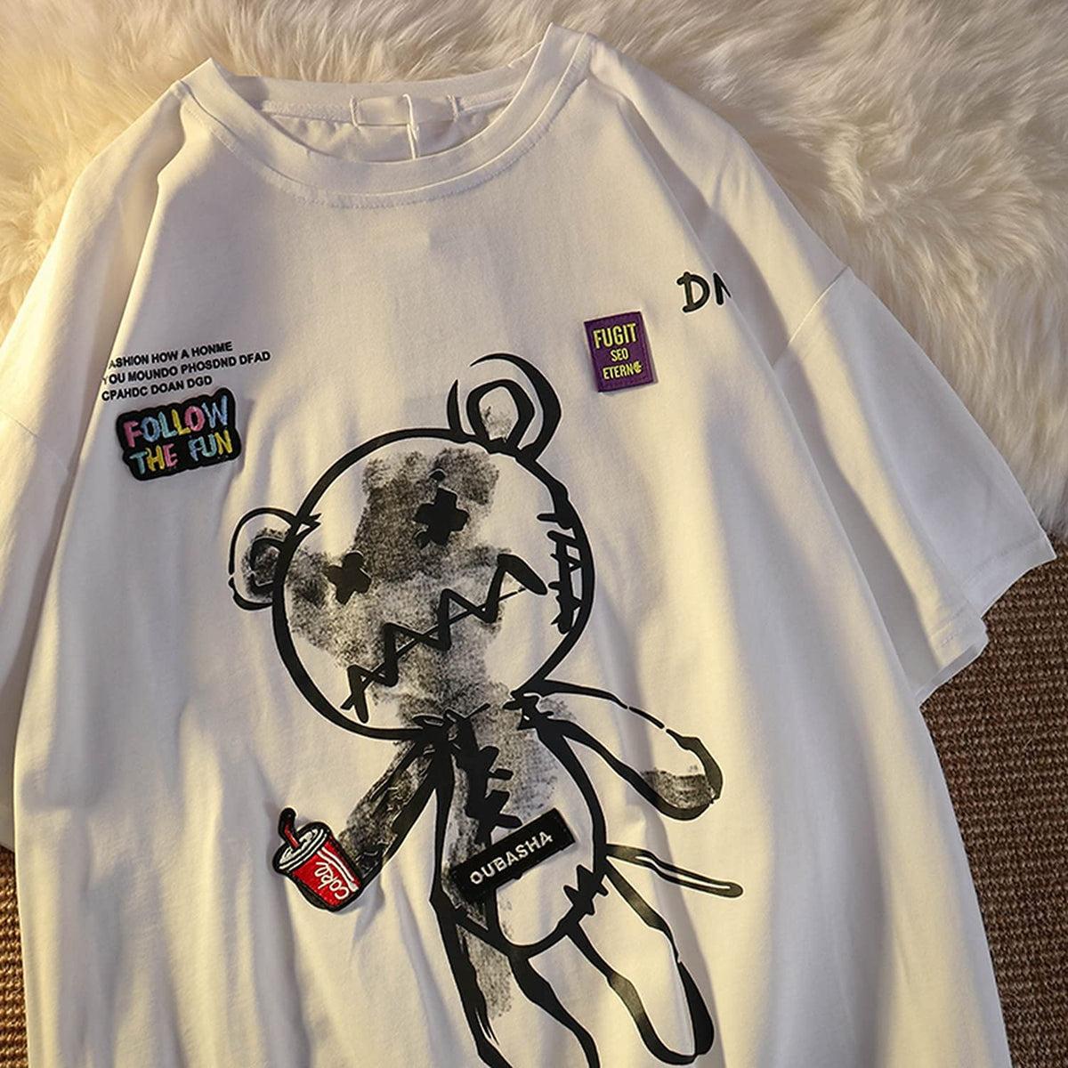 Women Goth T Shirt Y2K Harajuku Graphic Tops Cotton Anime Clothes