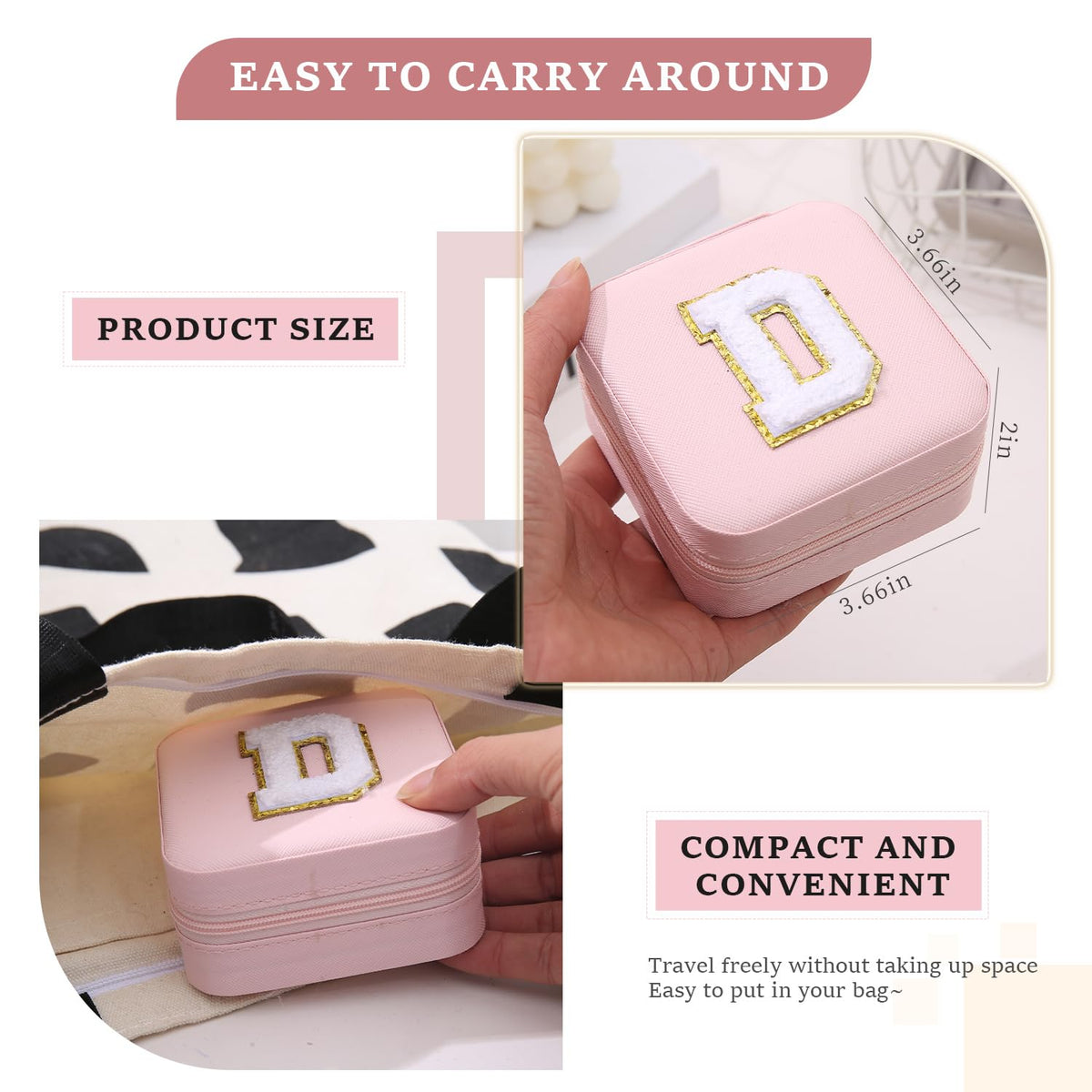 KElofoN Travel Jewelry Case and Organizer with Mirror - Gift for Women and Girls