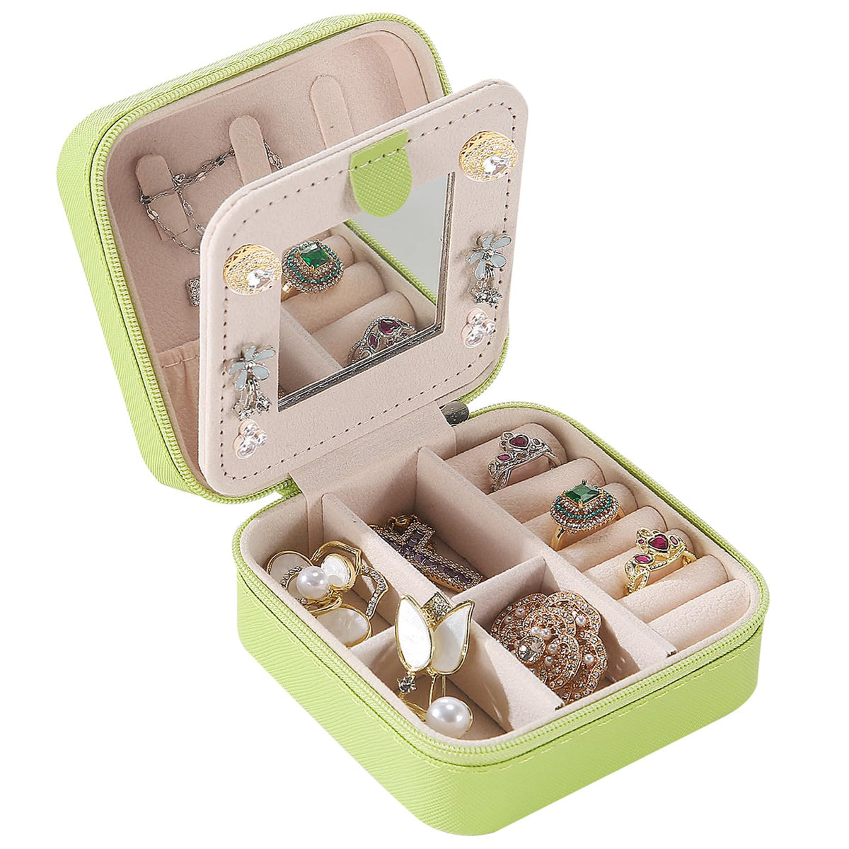 KElofoN Travel Jewelry Case and Organizer with Mirror - Gift for Women and Girls