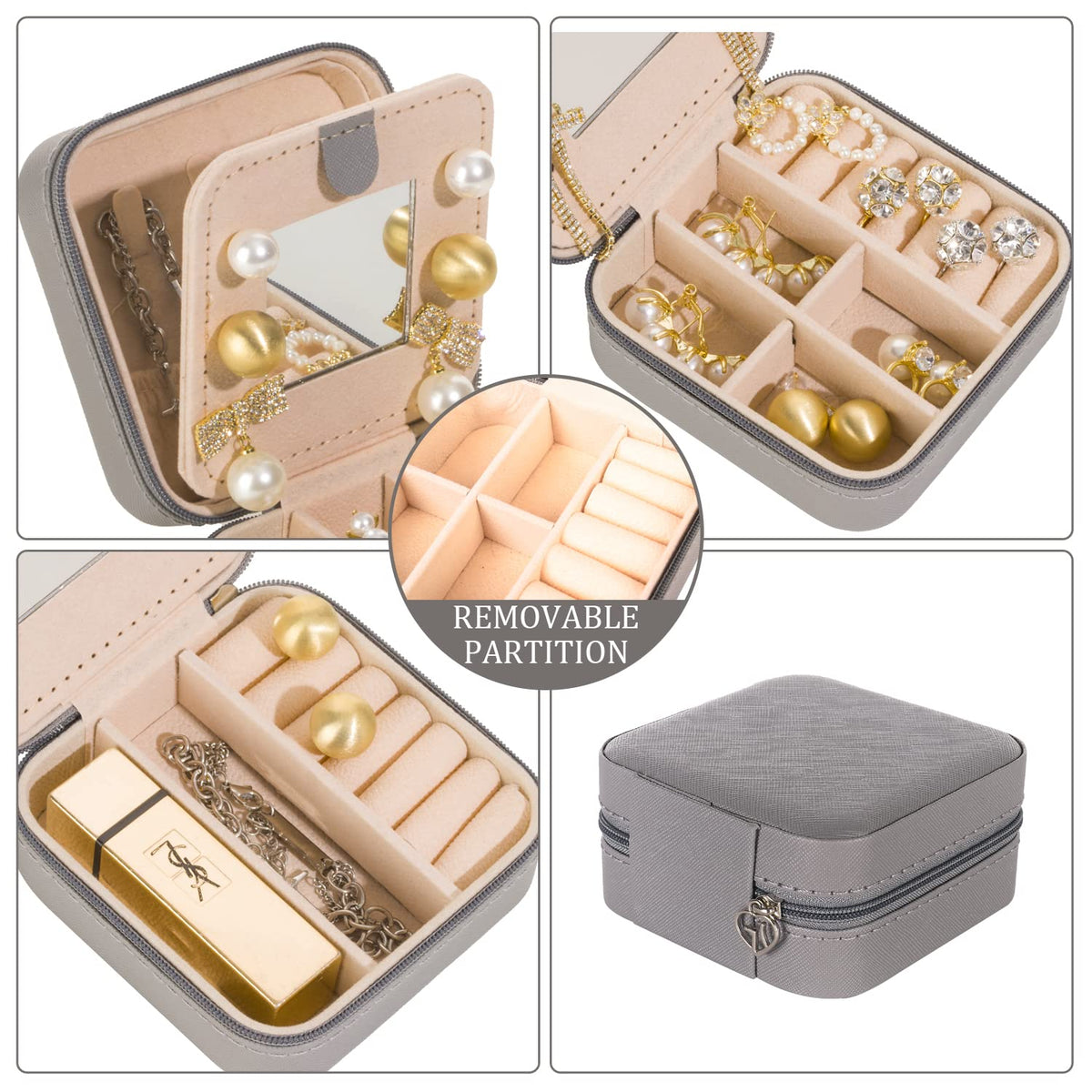 KElofoN Travel Jewelry Case and Organizer with Mirror - Gift for Women and Girls