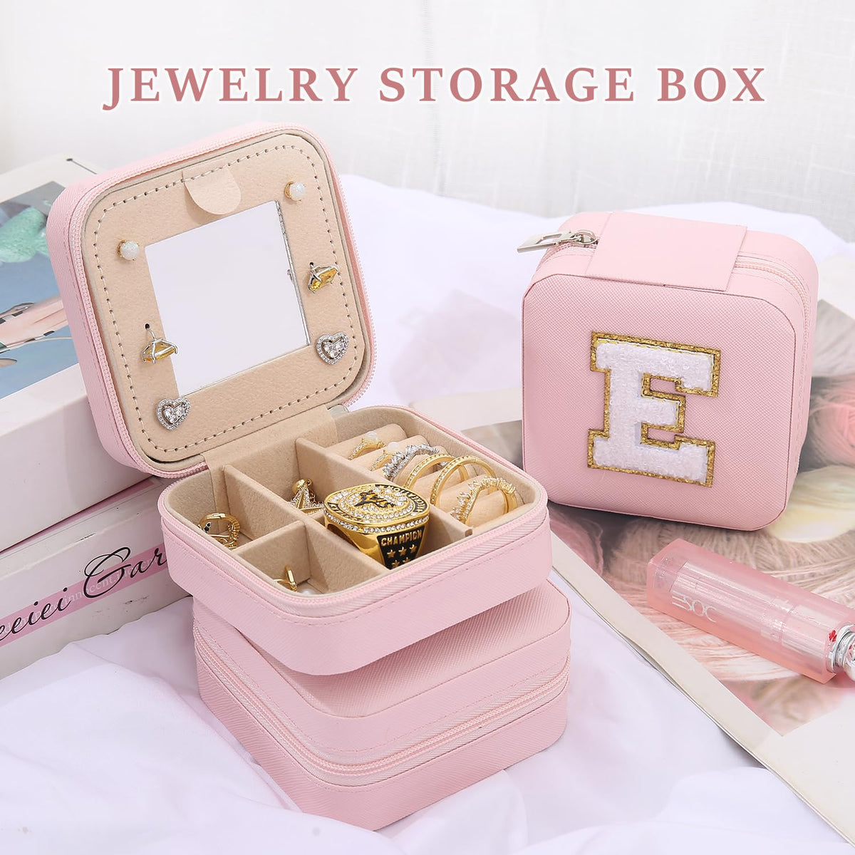 KElofoN Travel Jewelry Case and Organizer with Mirror - Gift for Women and Girls