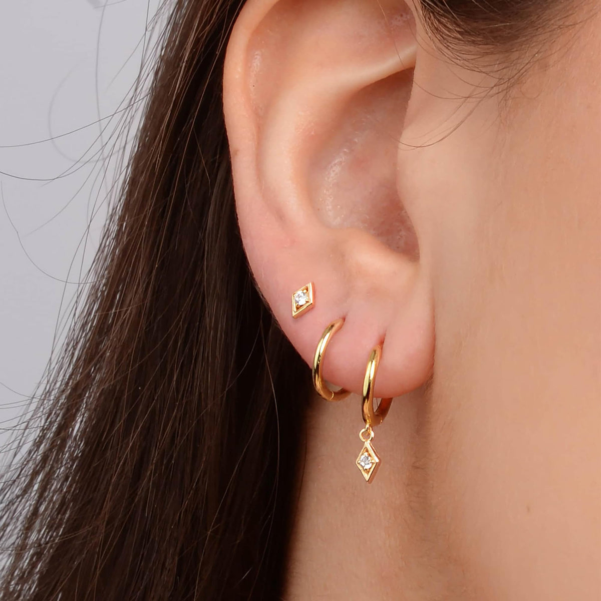 3 Pairs Gold Hoop Earrings Set: Dainty Stud Earrings Trendy Small 14K Gold Plated Hypoallergenic Dangle Cartilage Huggie Hoop Earrings for Women Gold Jewelry for Women Gifts