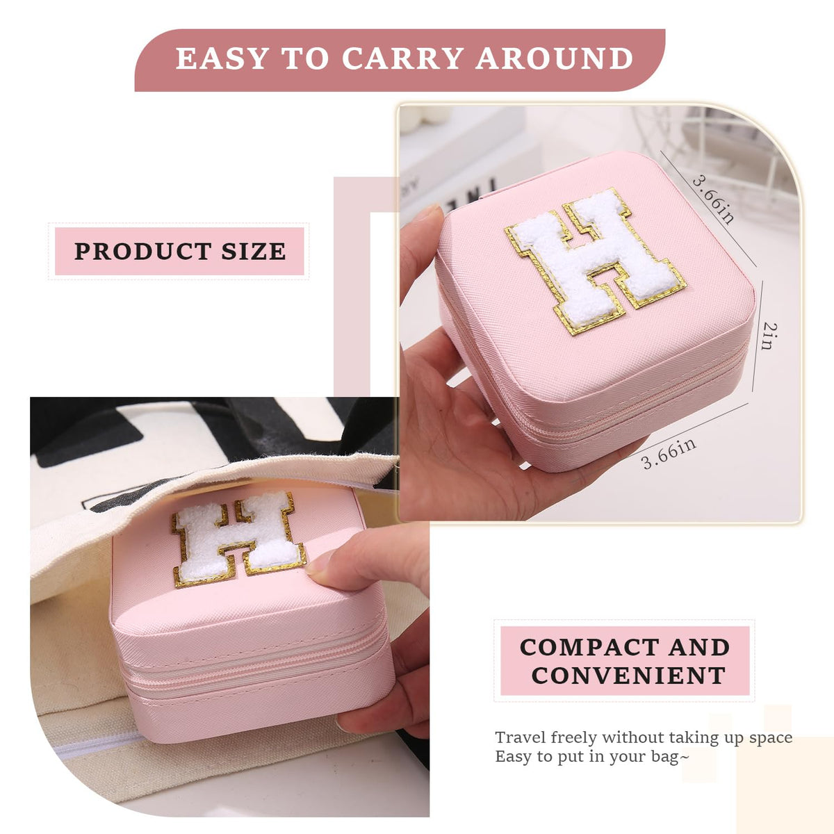 KElofoN Travel Jewelry Case and Organizer with Mirror - Gift for Women and Girls