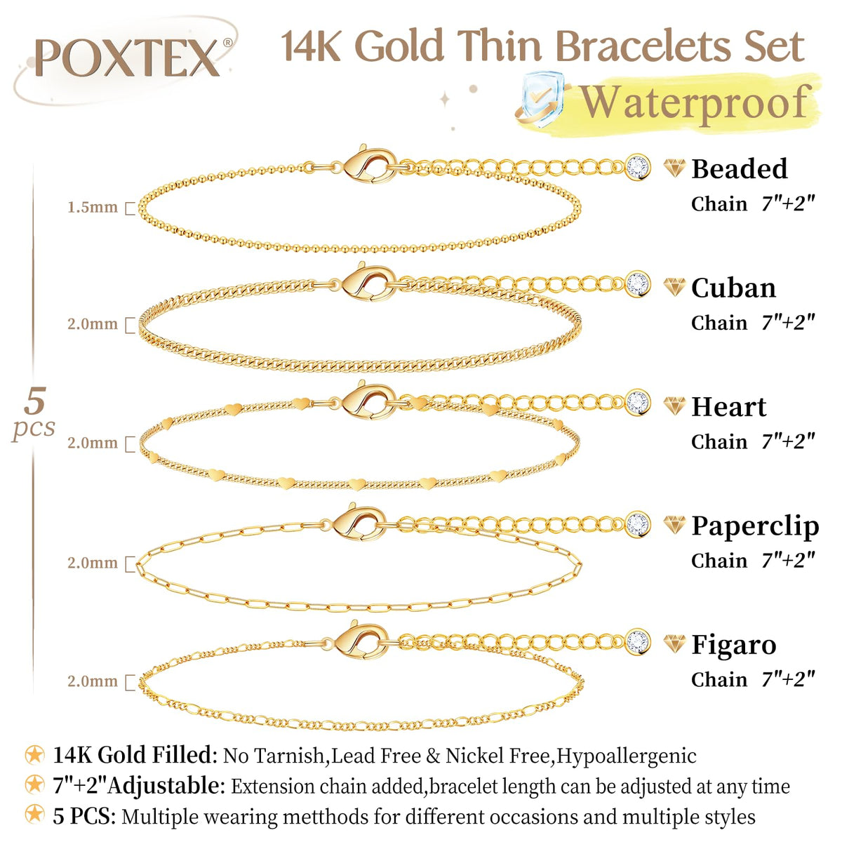 Gold Bracelets for Women,Dainty Bracelets Set for Women Trendy, Gold Bracelets Stack With Beaded, Cuban, Paperclip, Heart, Snake, Rope, Pearl, Cross, Hand Chain, Silver Jewelry Gifts for Women Christmas