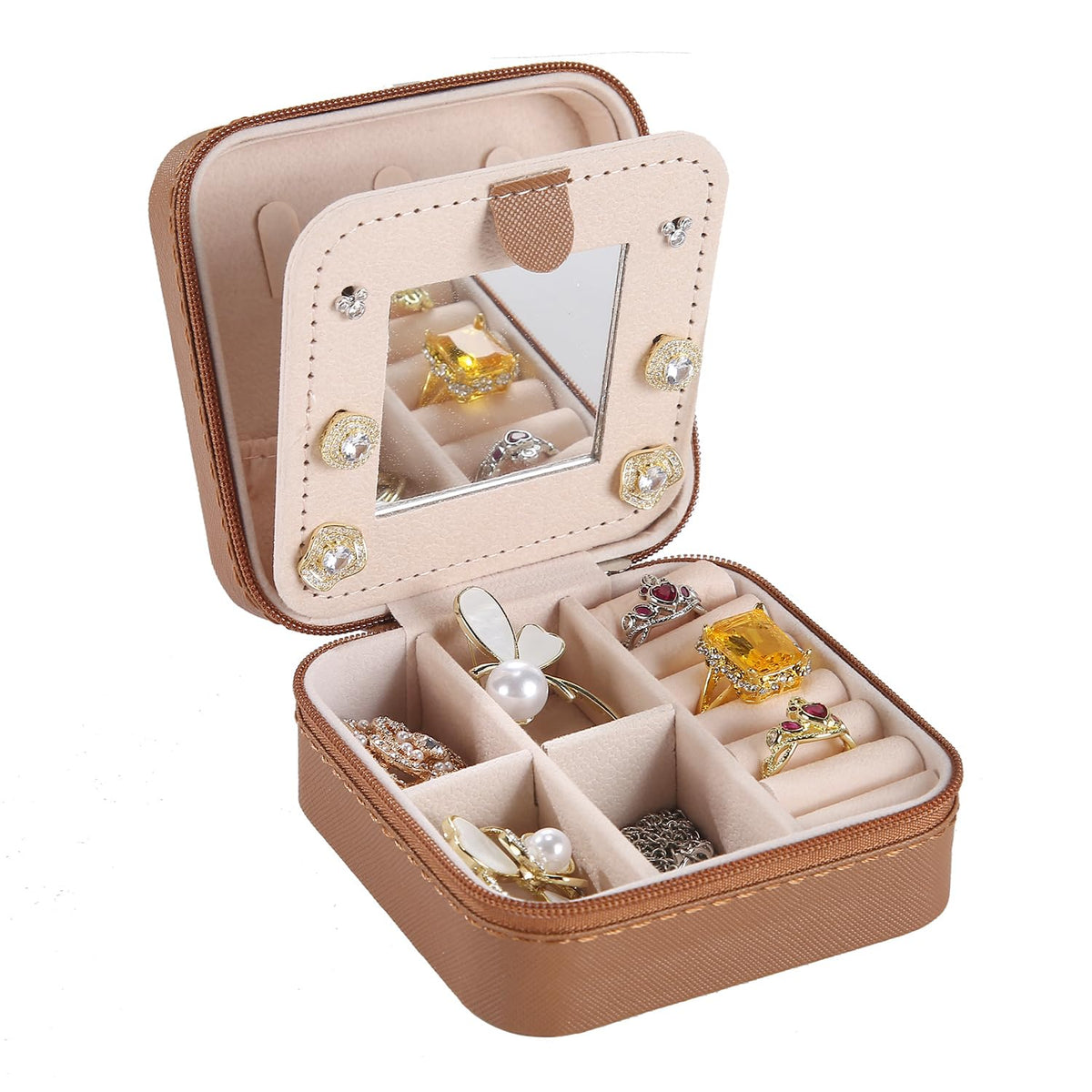 KElofoN Travel Jewelry Case and Organizer with Mirror - Gift for Women and Girls