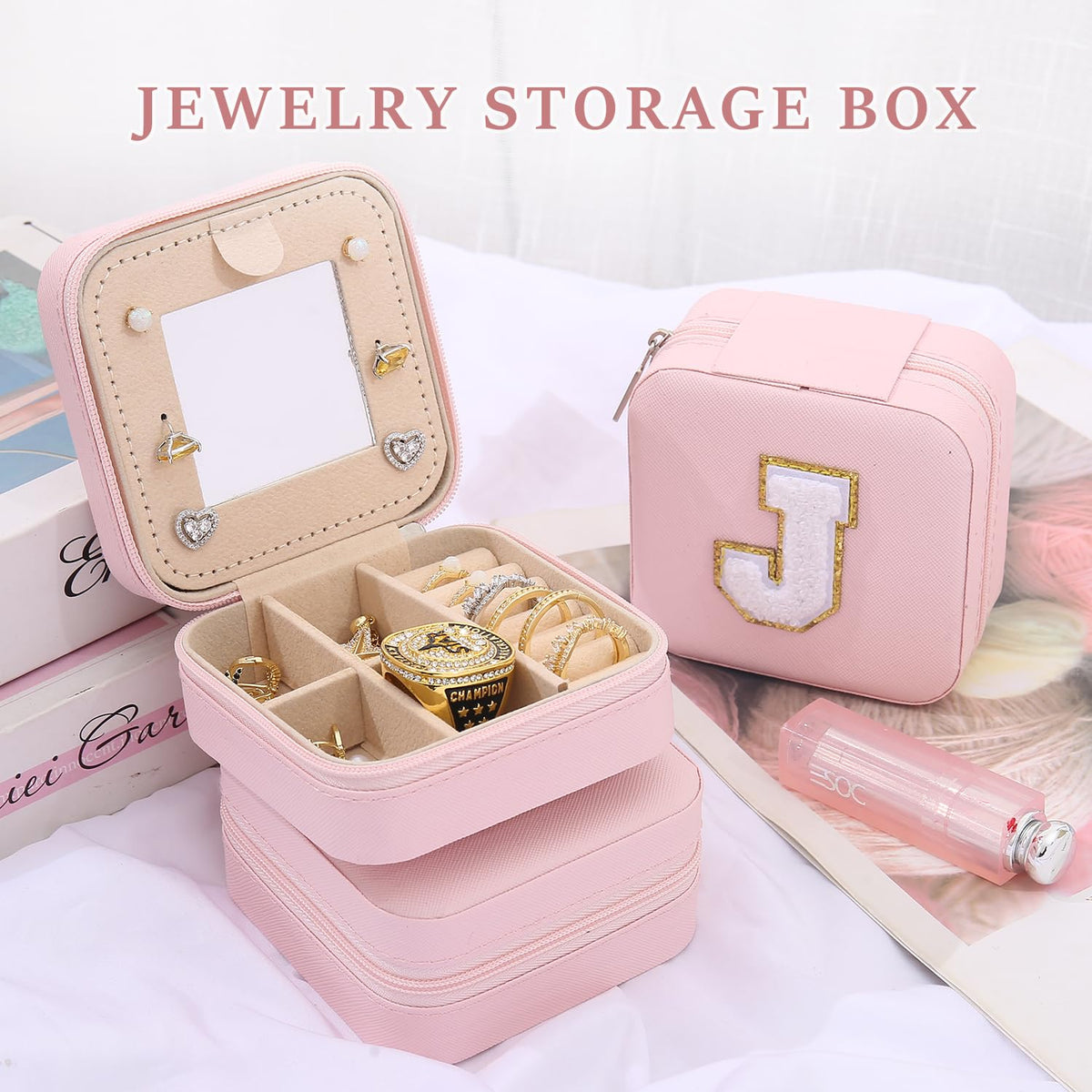 KElofoN Travel Jewelry Case and Organizer with Mirror - Gift for Women and Girls