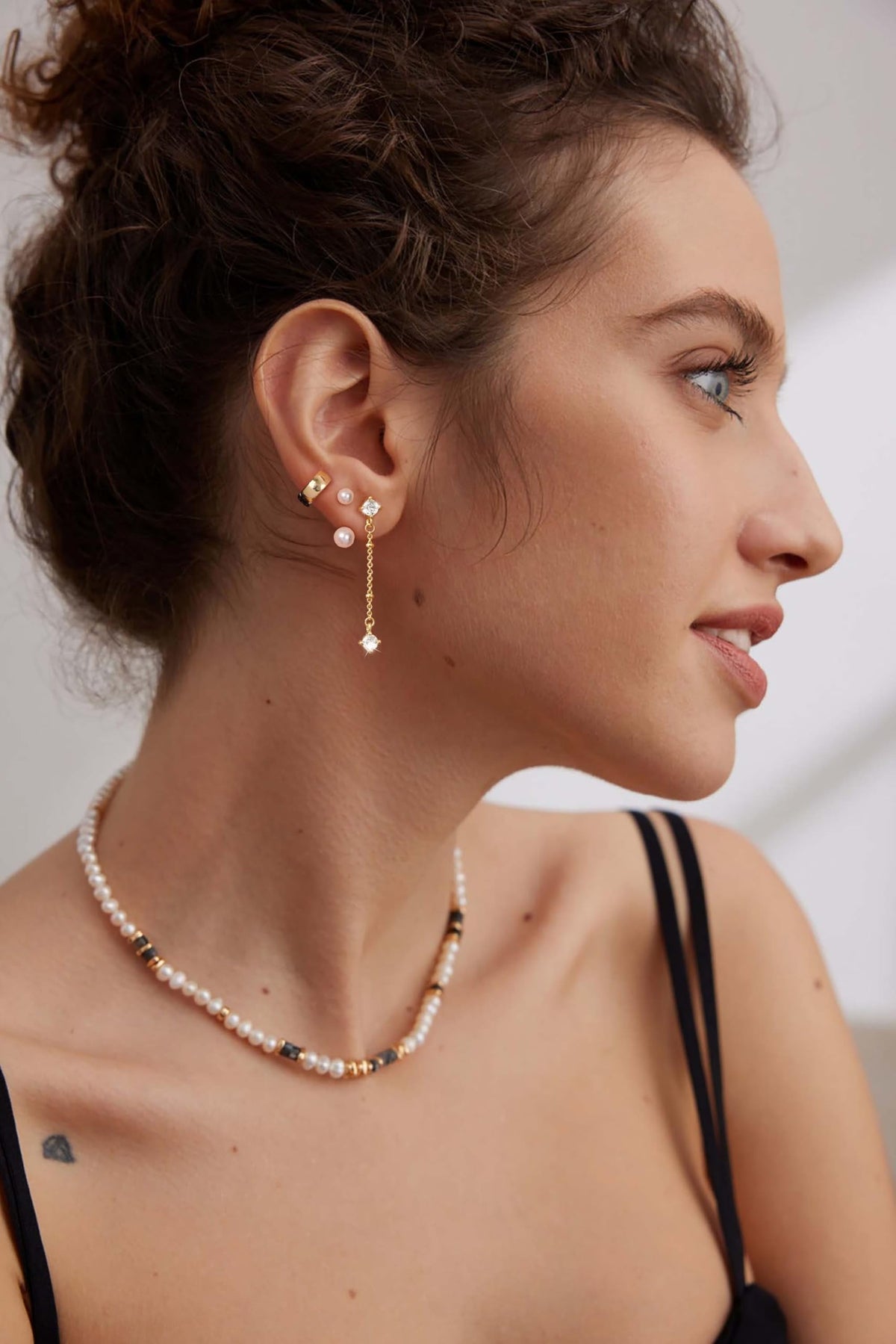 3 Pairs Gold Hoop Earrings Set: Dainty Stud Earrings Trendy Small 14K Gold Plated Hypoallergenic Dangle Cartilage Huggie Hoop Earrings for Women Gold Jewelry for Women Gifts