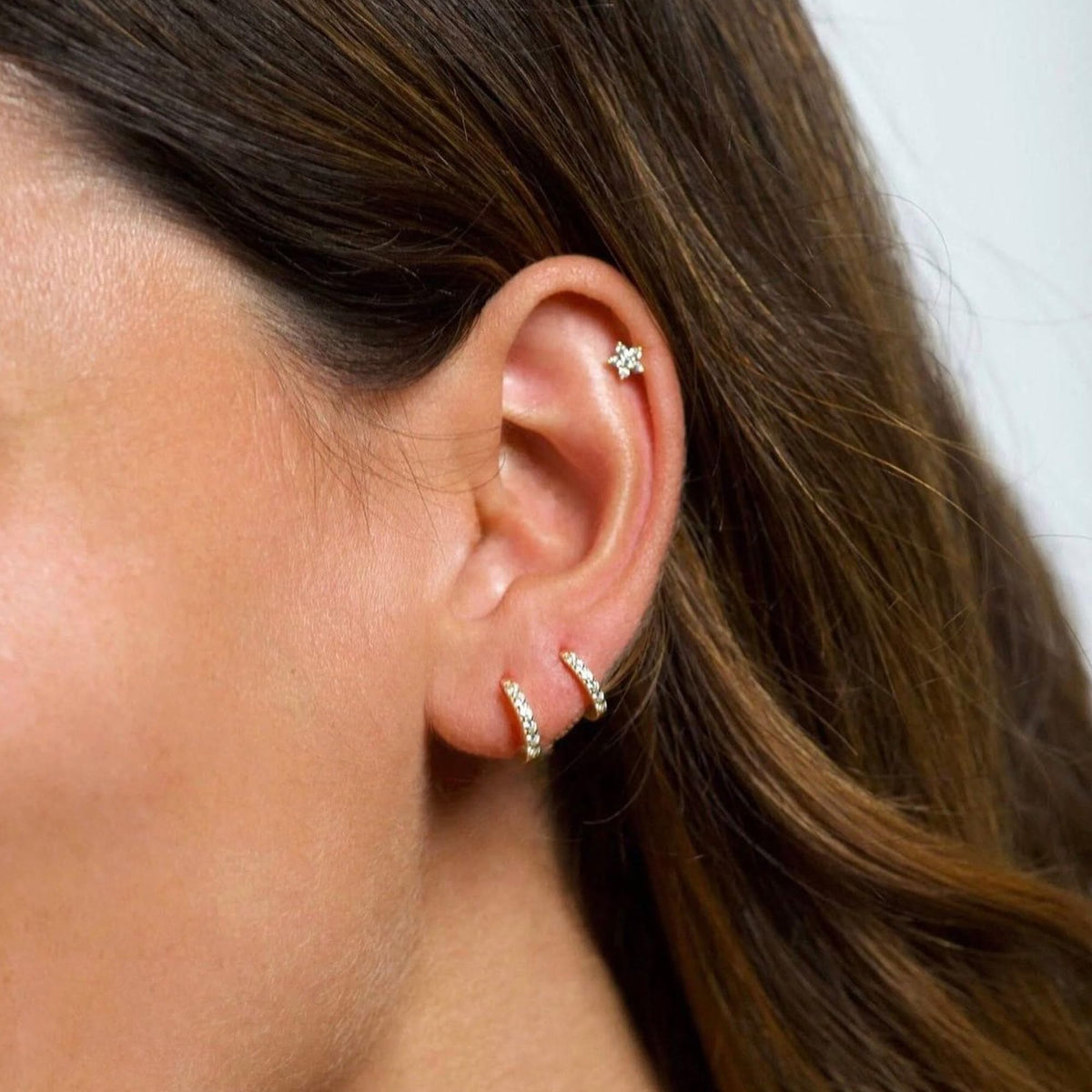 3 Pairs Gold Hoop Earrings Set: Dainty Stud Earrings Trendy Small 14K Gold Plated Hypoallergenic Dangle Cartilage Huggie Hoop Earrings for Women Gold Jewelry for Women Gifts
