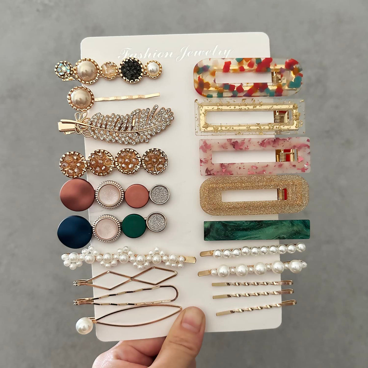 Mehayi 20 PCS Macaron Pearl Acrylic Resin Fashion Hair Clips Set, Cute Hair Barrettes Bobby Pins, Boho Fancy Hairpin Accessories Headwear Styling Tools, Gifts for Women Girls Decorative Wedding