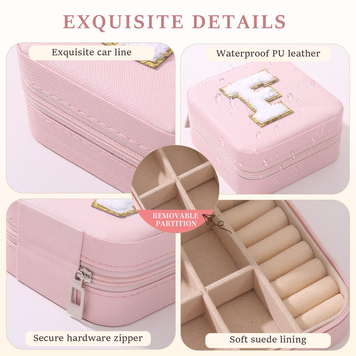 KElofoN Travel Jewelry Case and Organizer with Mirror - Gift for Women and Girls