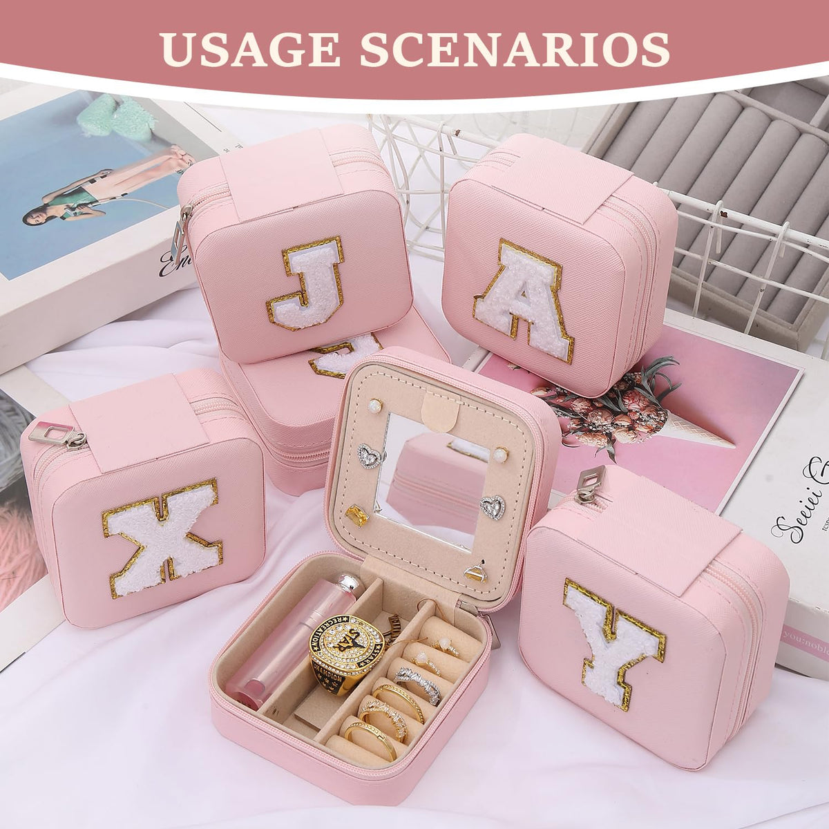 KElofoN Travel Jewelry Case and Organizer with Mirror - Gift for Women and Girls