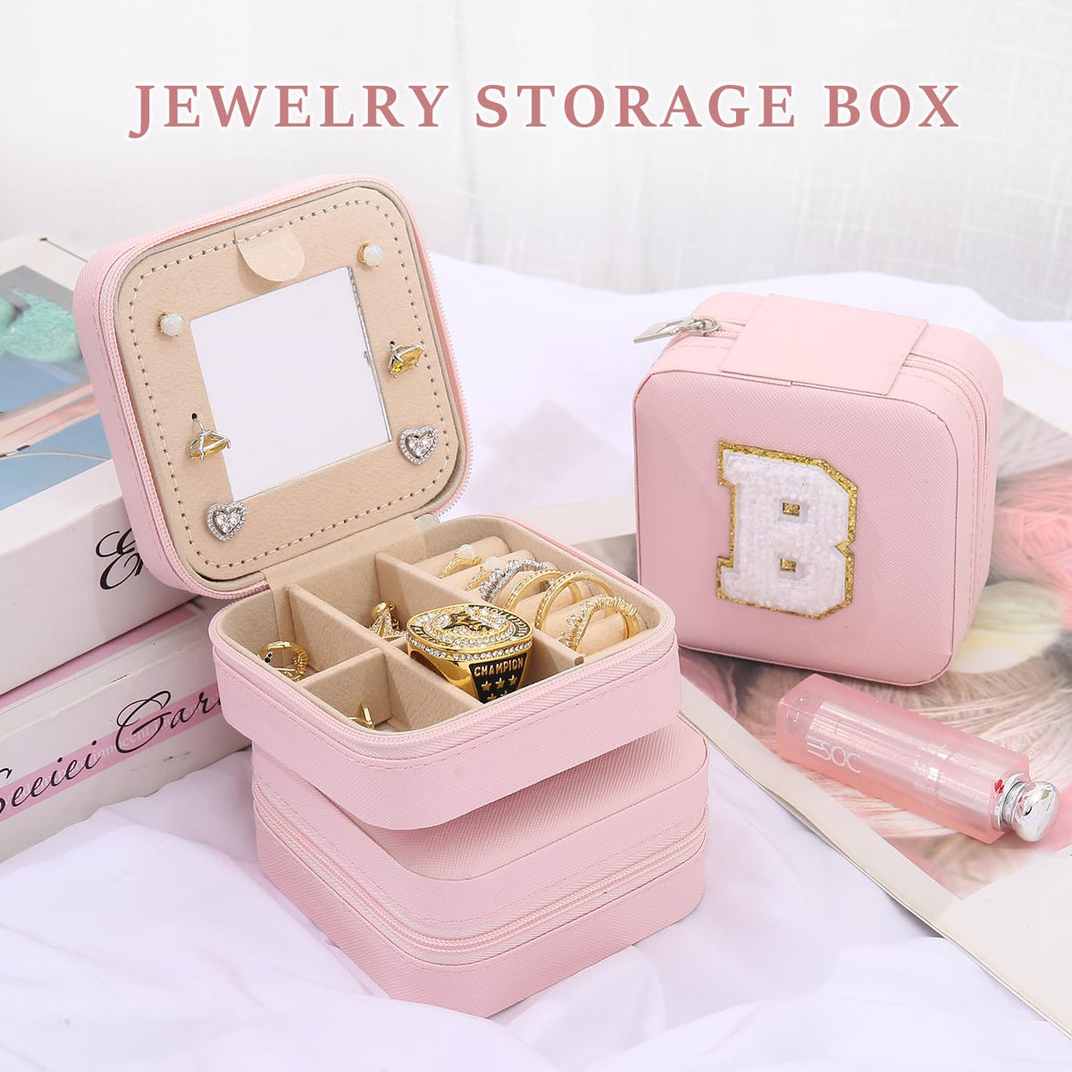 KElofoN Travel Jewelry Case and Organizer with Mirror - Gift for Women and Girls