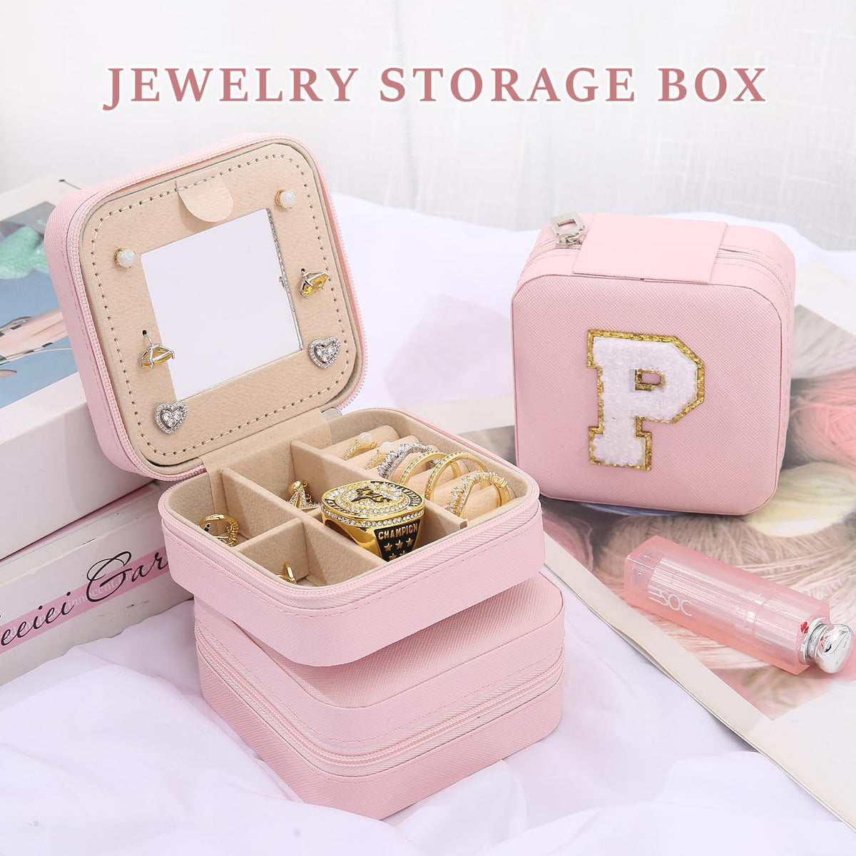 KElofoN Travel Jewelry Case and Organizer with Mirror - Gift for Women and Girls