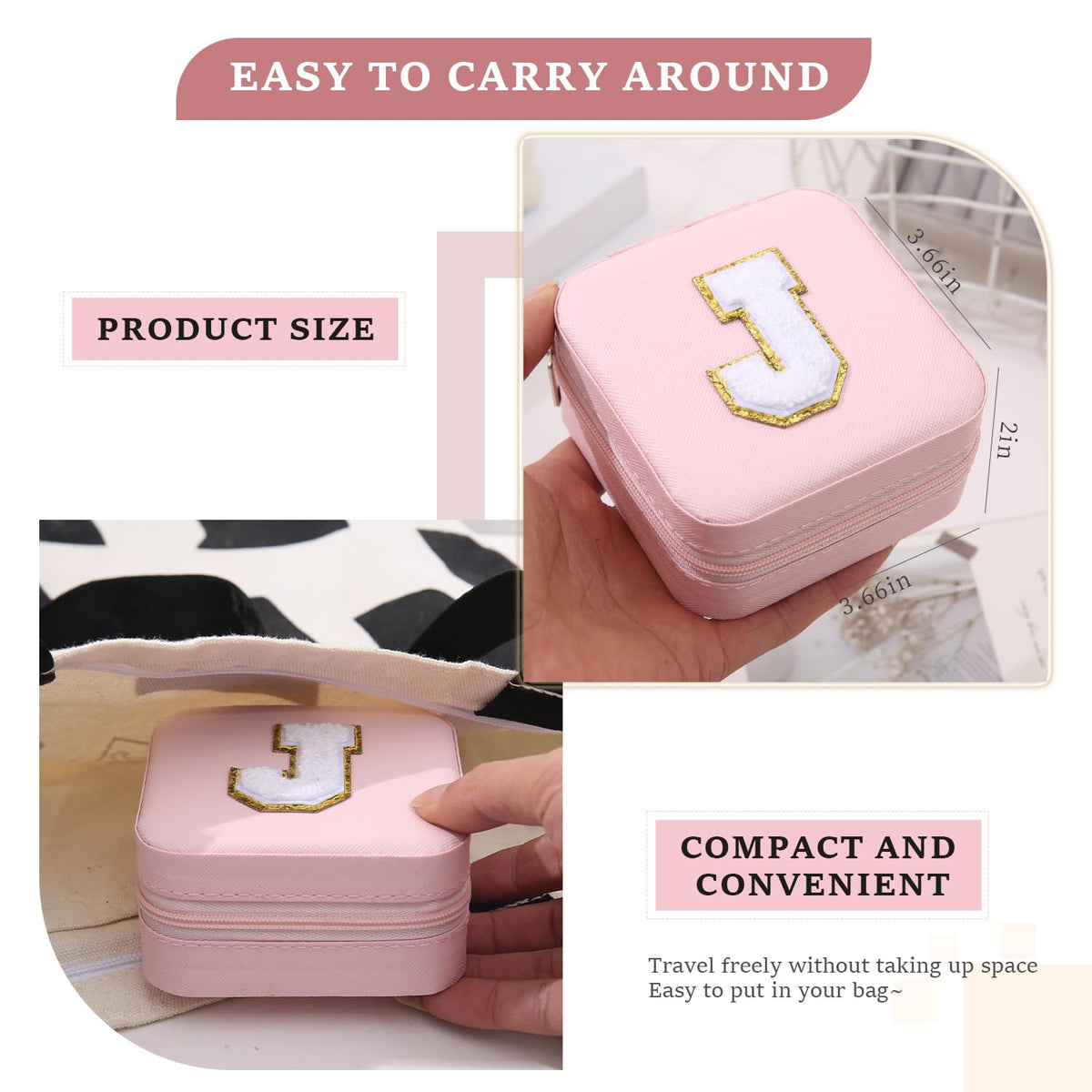 KElofoN Travel Jewelry Case and Organizer with Mirror - Gift for Women and Girls