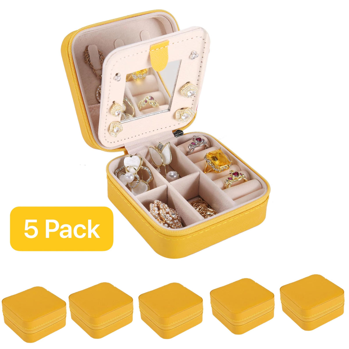 KElofoN Travel Jewelry Case and Organizer with Mirror - Gift for Women and Girls