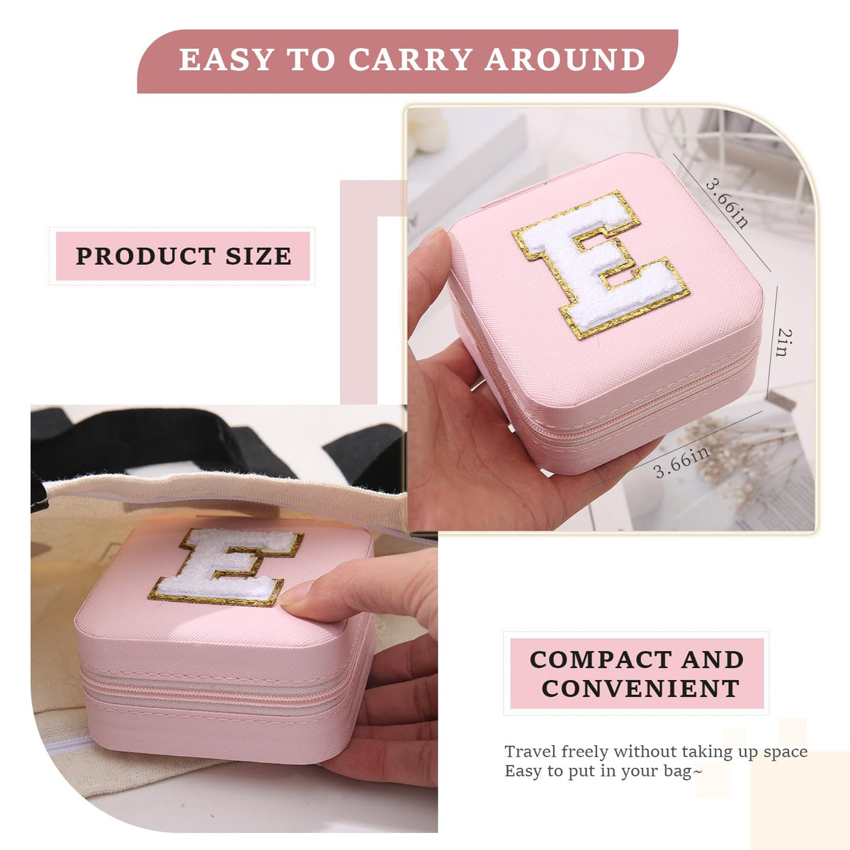 KElofoN Travel Jewelry Case and Organizer with Mirror - Gift for Women and Girls