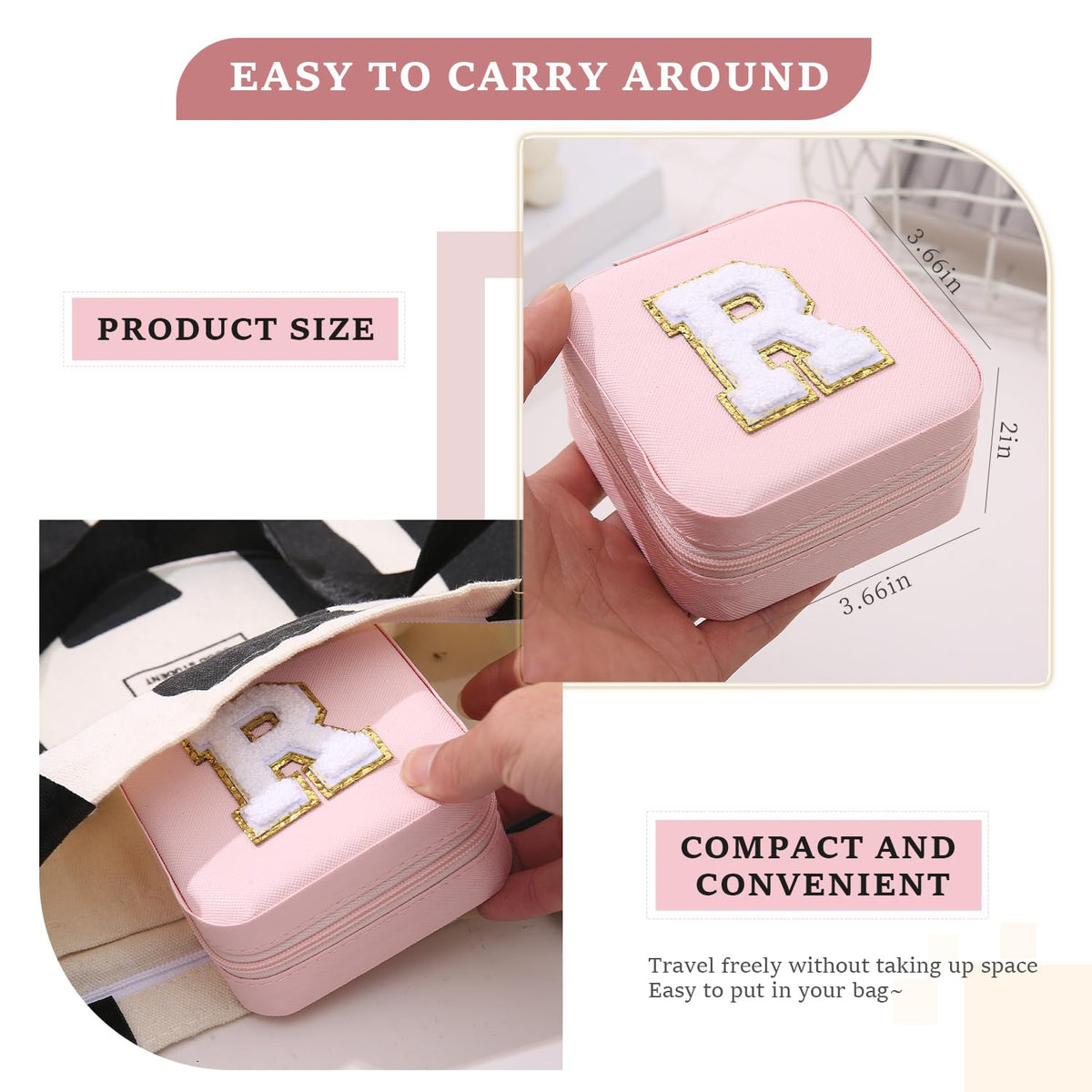 KElofoN Travel Jewelry Case and Organizer with Mirror - Gift for Women and Girls