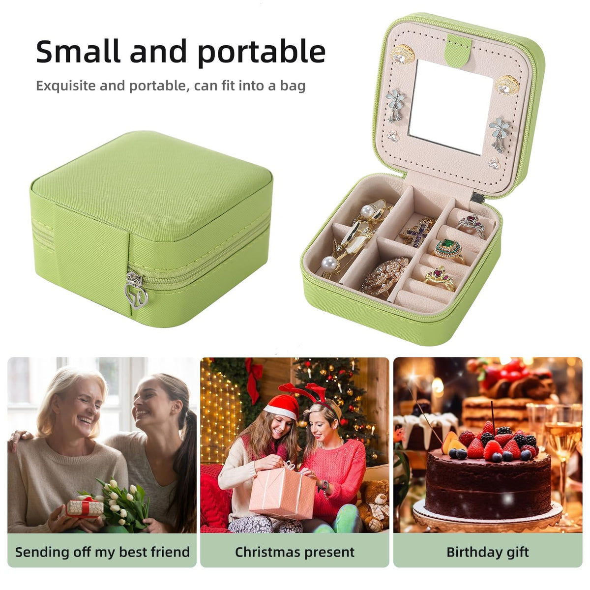 KElofoN Travel Jewelry Case and Organizer with Mirror - Gift for Women and Girls
