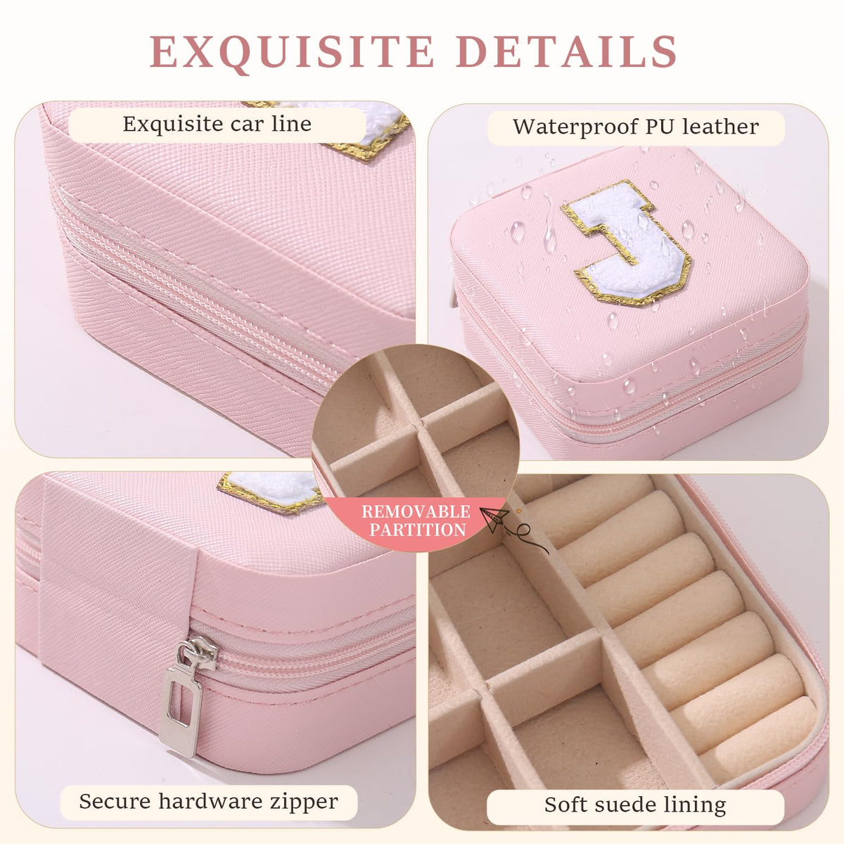 KElofoN Travel Jewelry Case and Organizer with Mirror - Gift for Women and Girls