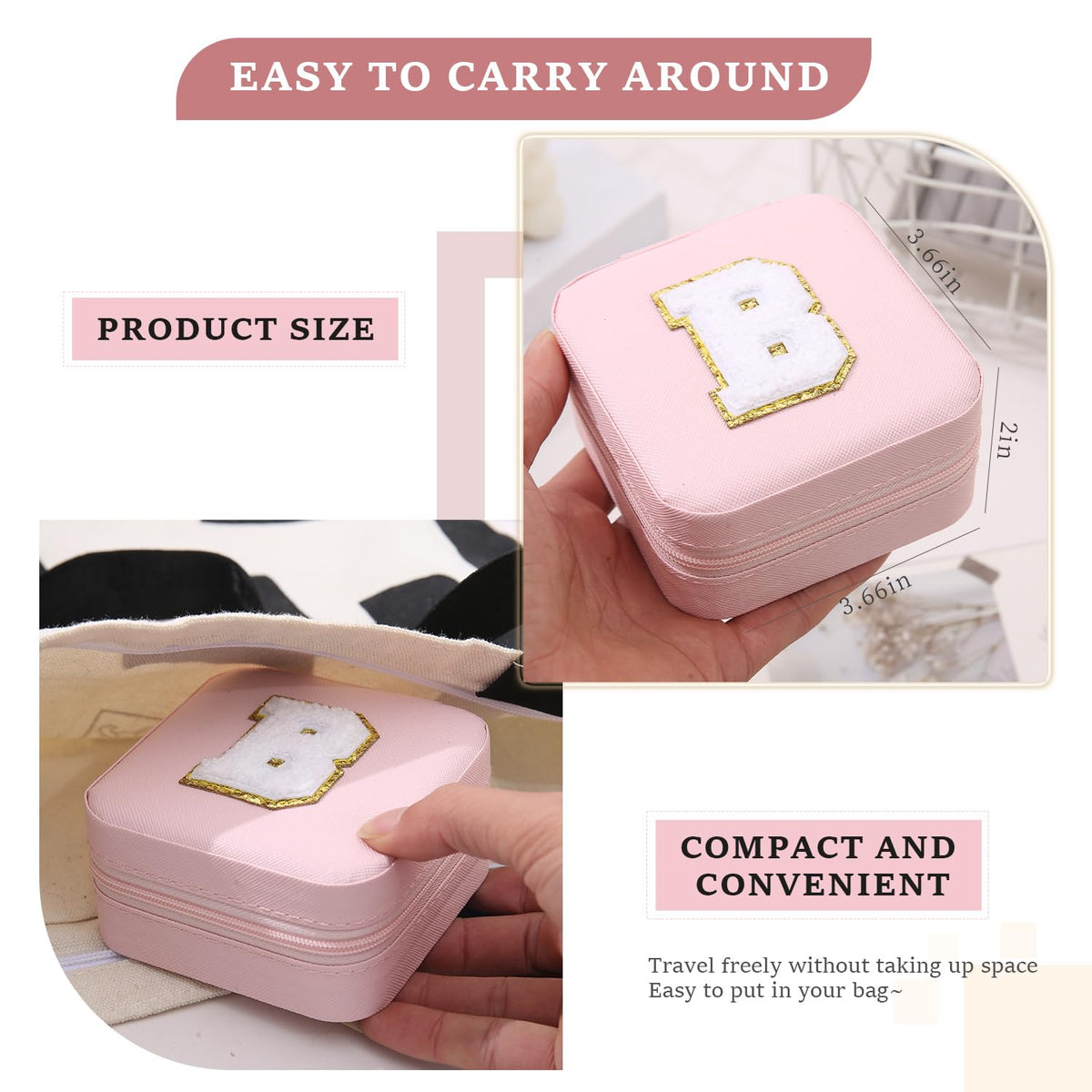 KElofoN Travel Jewelry Case and Organizer with Mirror - Gift for Women and Girls