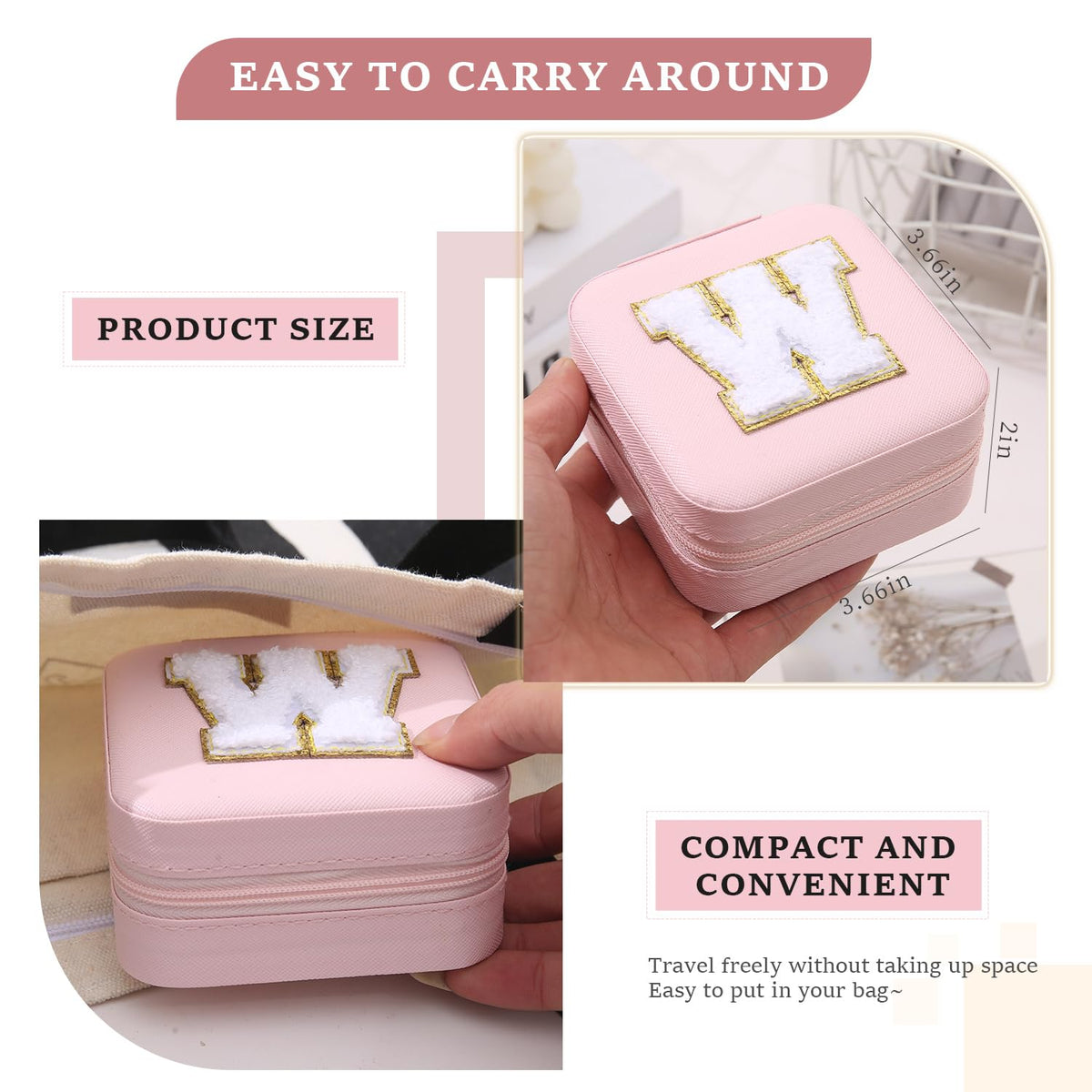 KElofoN Travel Jewelry Case and Organizer with Mirror - Gift for Women and Girls