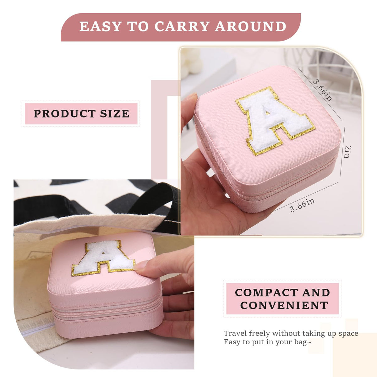 KElofoN Travel Jewelry Case and Organizer with Mirror - Gift for Women and Girls