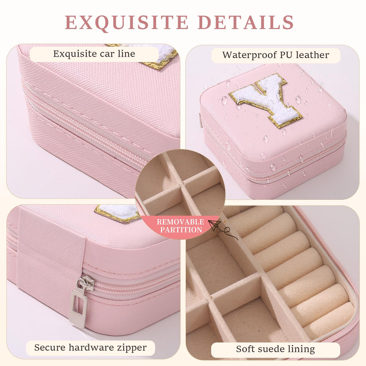 KElofoN Travel Jewelry Case and Organizer with Mirror - Gift for Women and Girls