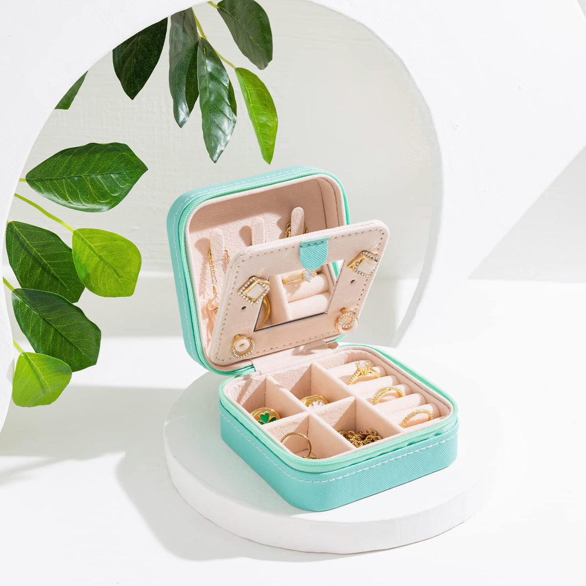 KElofoN Travel Jewelry Case and Organizer with Mirror - Gift for Women and Girls