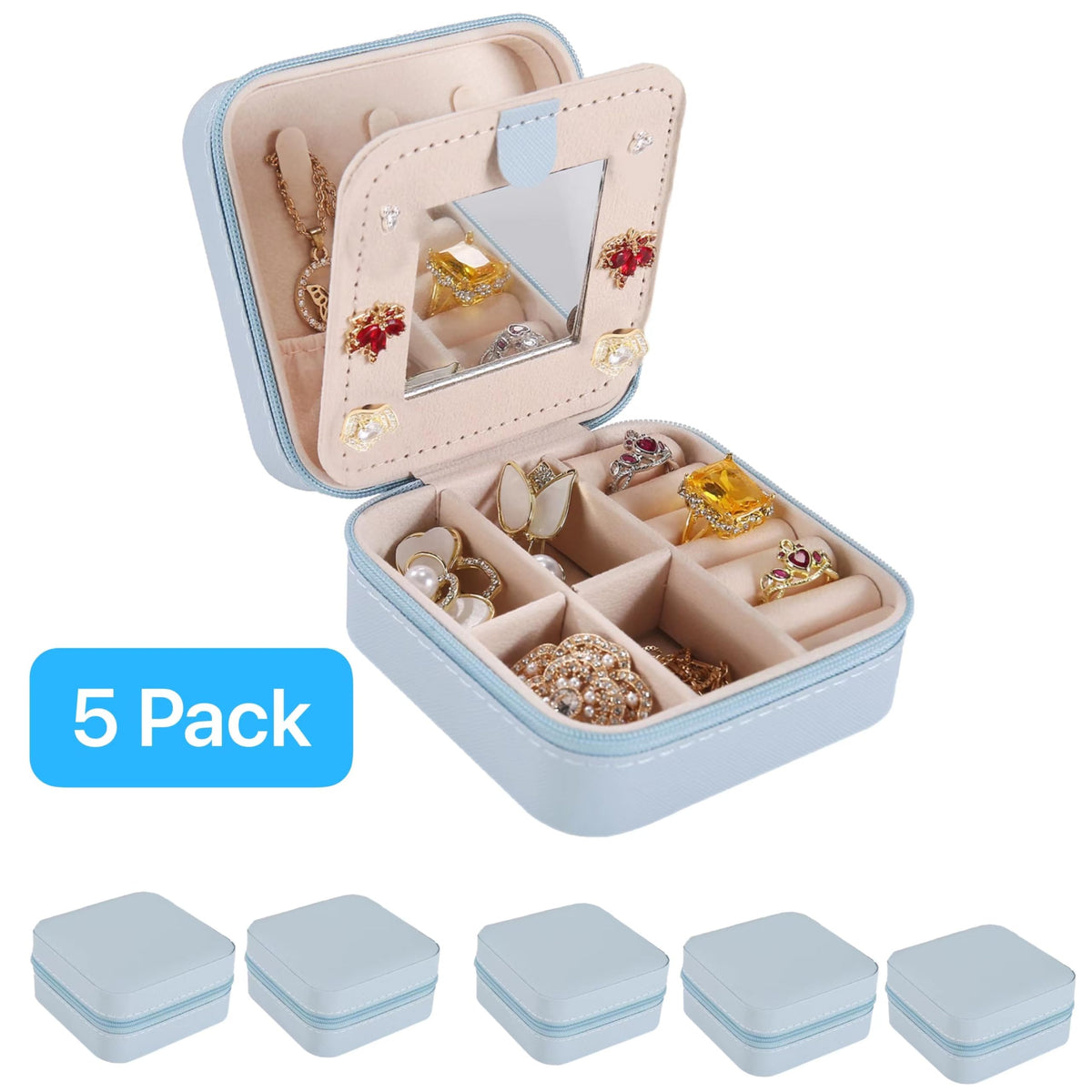 KElofoN Travel Jewelry Case and Organizer with Mirror - Gift for Women and Girls