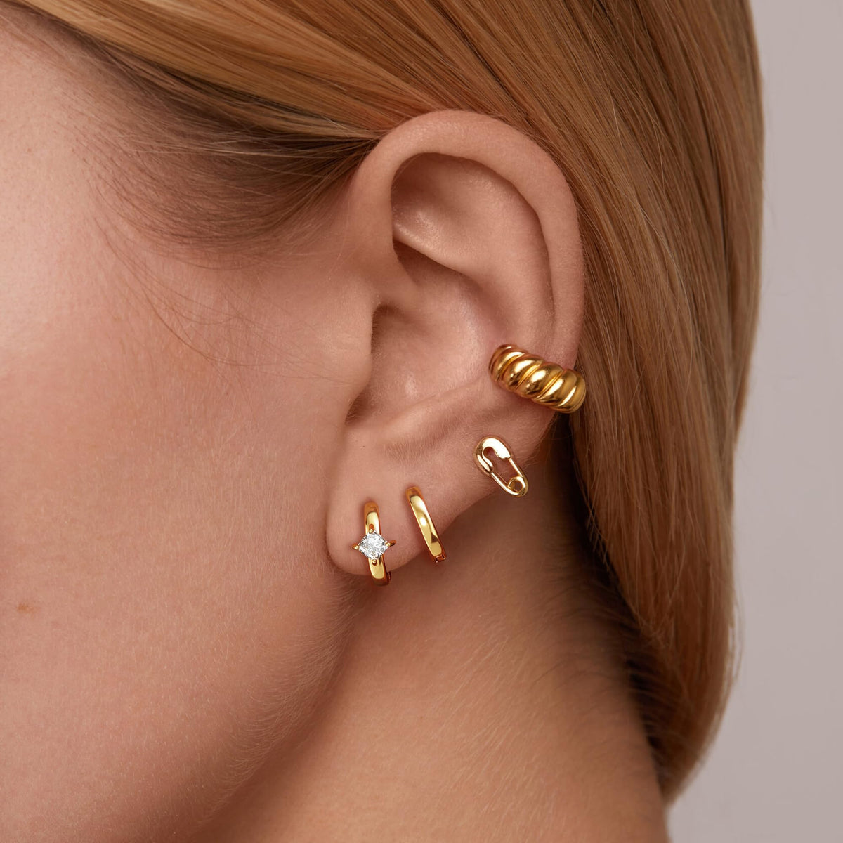 3 Pairs Gold Hoop Earrings Set: Dainty Stud Earrings Trendy Small 14K Gold Plated Hypoallergenic Dangle Cartilage Huggie Hoop Earrings for Women Gold Jewelry for Women Gifts