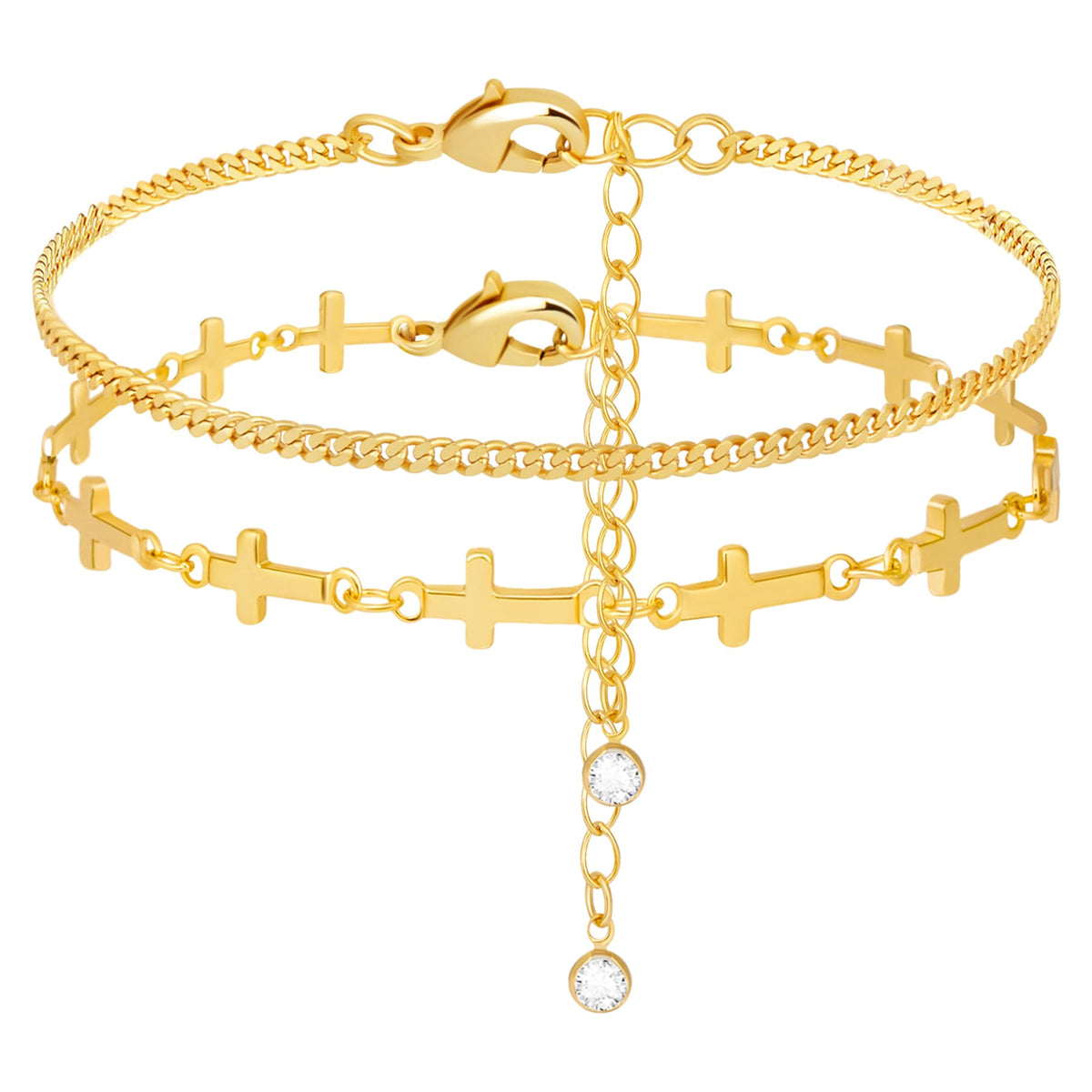 Gold Bracelets for Women,Dainty Bracelets Set for Women Trendy, Gold Bracelets Stack With Beaded, Cuban, Paperclip, Heart, Snake, Rope, Pearl, Cross, Hand Chain, Silver Jewelry Gifts for Women Christmas