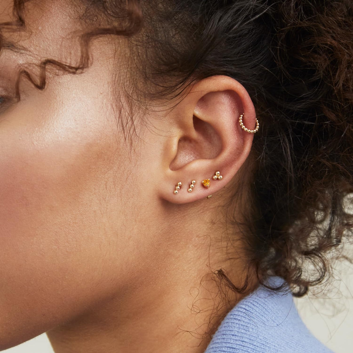 3 Pairs Gold Hoop Earrings Set: Dainty Stud Earrings Trendy Small 14K Gold Plated Hypoallergenic Dangle Cartilage Huggie Hoop Earrings for Women Gold Jewelry for Women Gifts