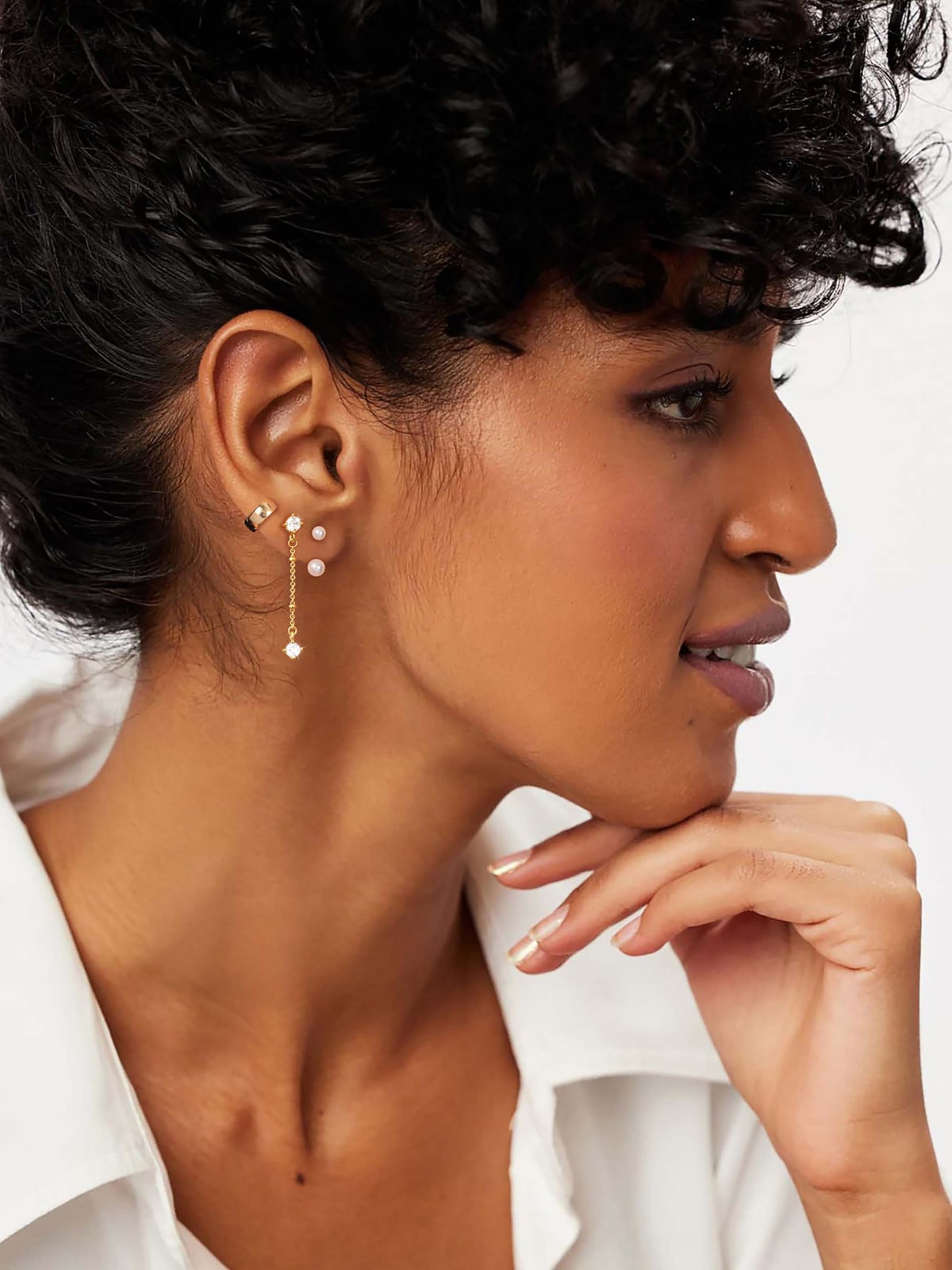 3 Pairs Gold Hoop Earrings Set: Dainty Stud Earrings Trendy Small 14K Gold Plated Hypoallergenic Dangle Cartilage Huggie Hoop Earrings for Women Gold Jewelry for Women Gifts