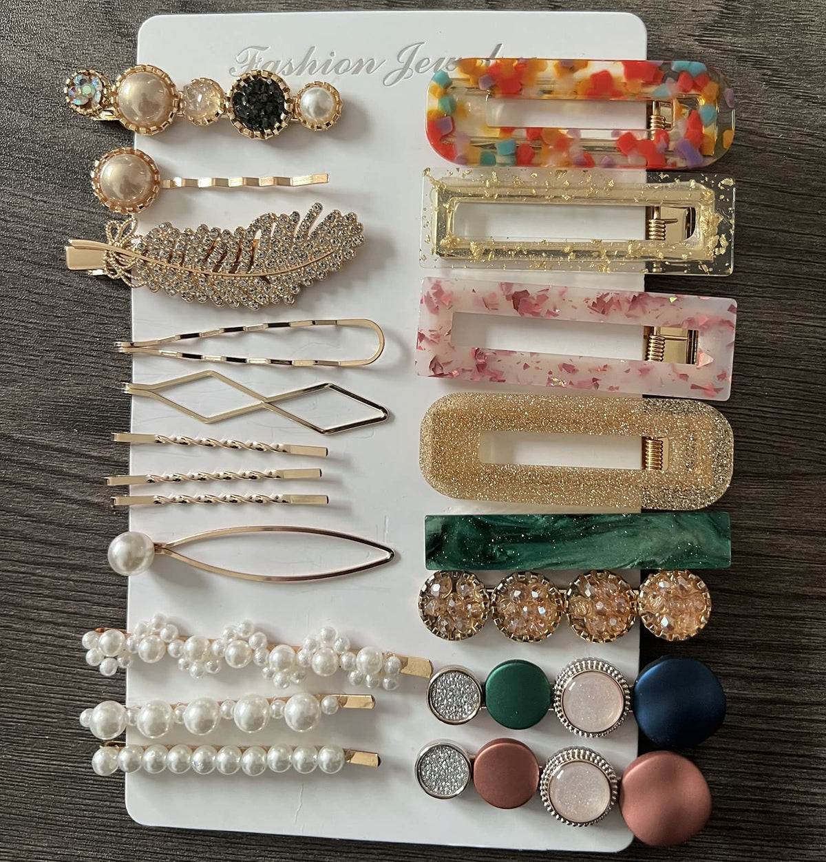 Mehayi 20 PCS Macaron Pearl Acrylic Resin Fashion Hair Clips Set, Cute Hair Barrettes Bobby Pins, Boho Fancy Hairpin Accessories Headwear Styling Tools, Gifts for Women Girls Decorative Wedding