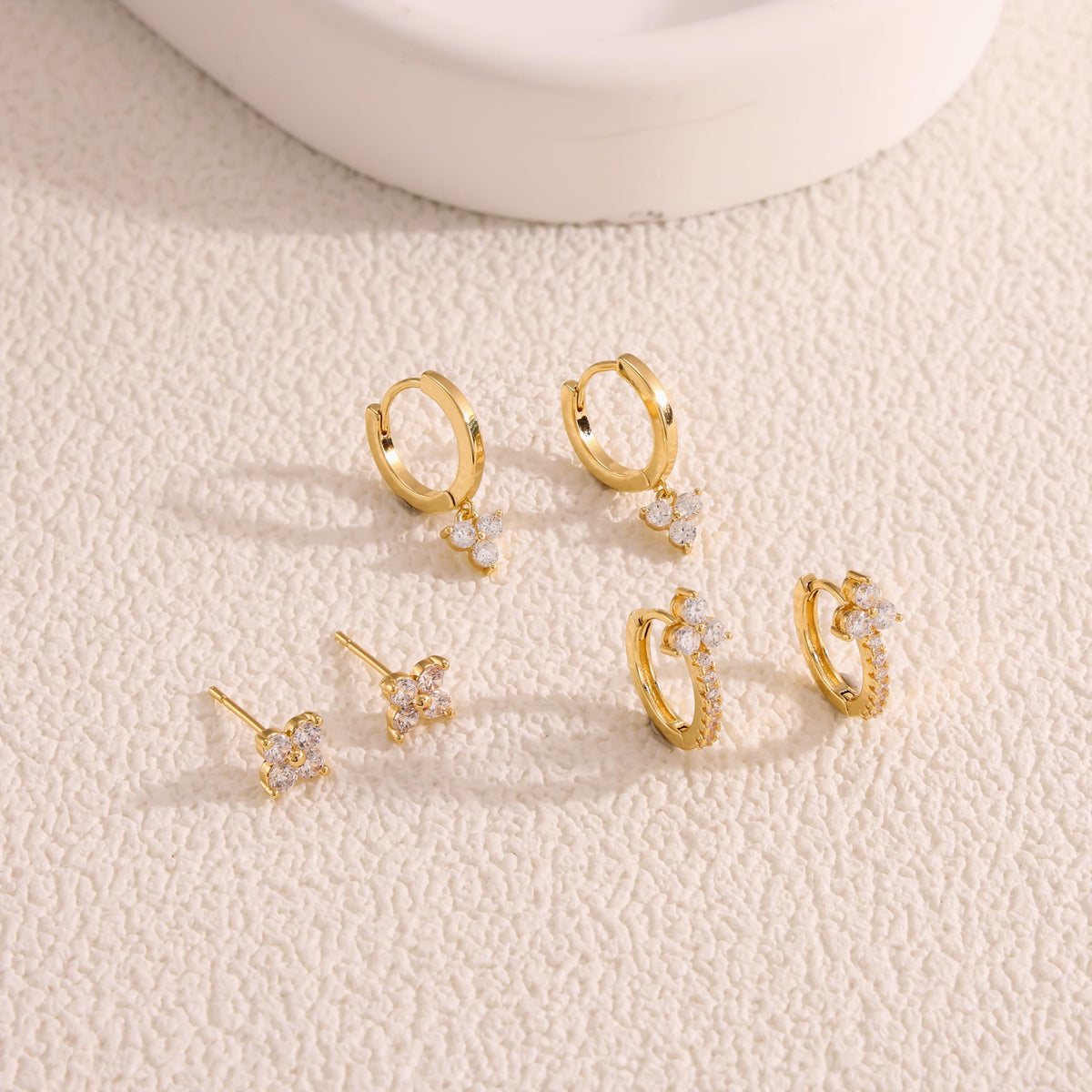 3 Pairs Gold Hoop Earrings Set: Dainty Stud Earrings Trendy Small 14K Gold Plated Hypoallergenic Dangle Cartilage Huggie Hoop Earrings for Women Gold Jewelry for Women Gifts