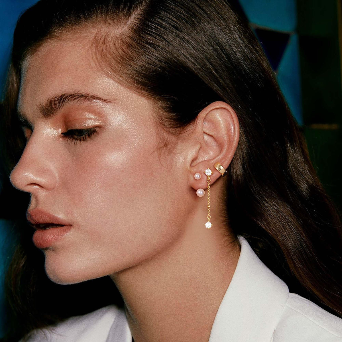 3 Pairs Gold Hoop Earrings Set: Dainty Stud Earrings Trendy Small 14K Gold Plated Hypoallergenic Dangle Cartilage Huggie Hoop Earrings for Women Gold Jewelry for Women Gifts