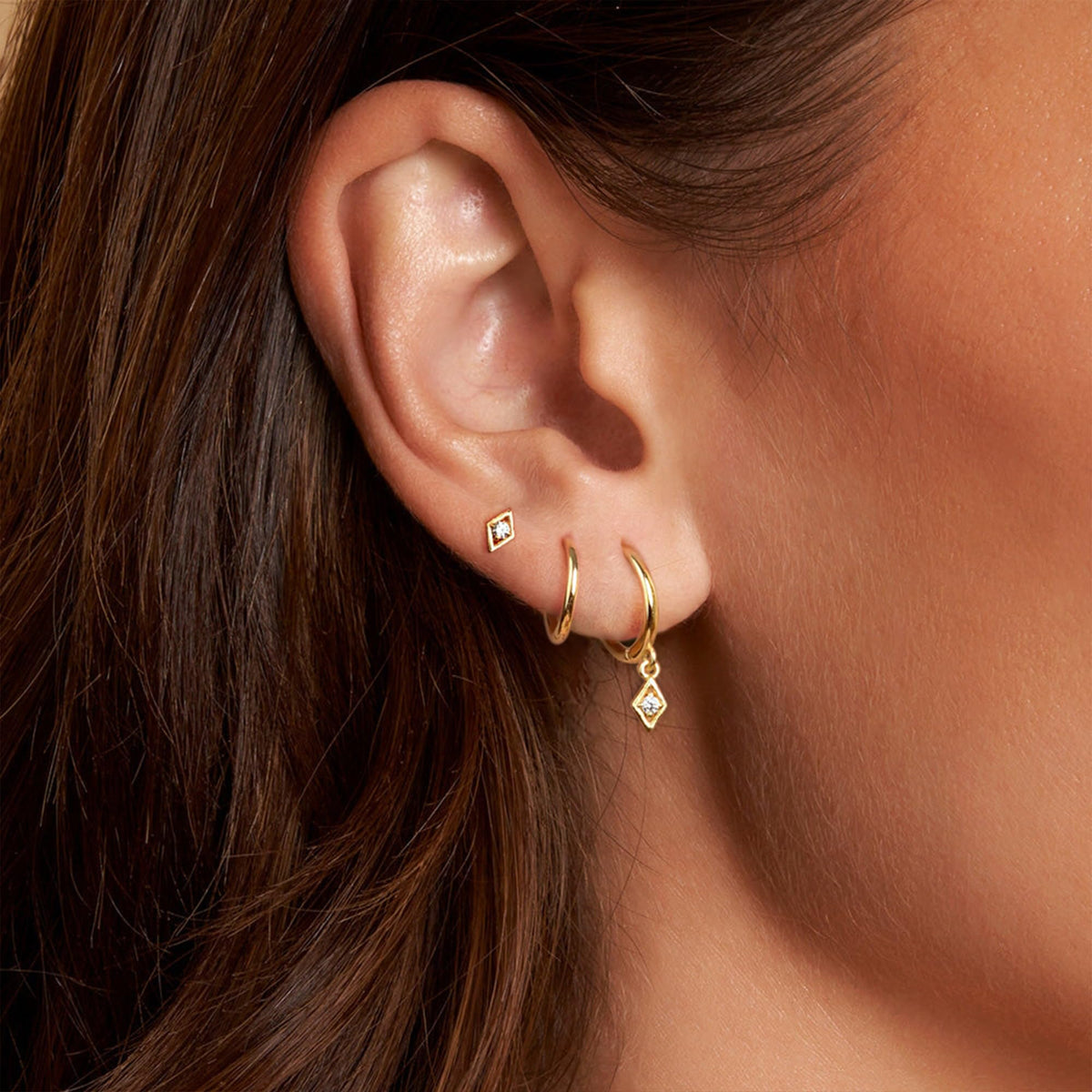 3 Pairs Gold Hoop Earrings Set: Dainty Stud Earrings Trendy Small 14K Gold Plated Hypoallergenic Dangle Cartilage Huggie Hoop Earrings for Women Gold Jewelry for Women Gifts